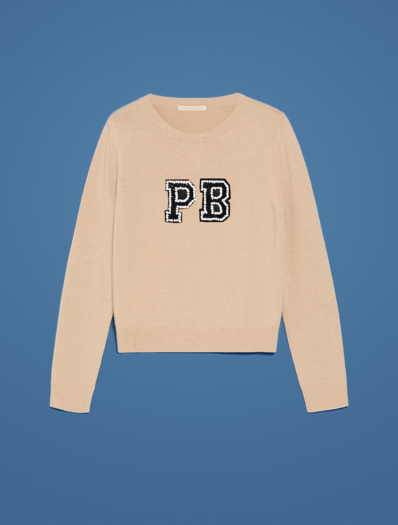 Lamé jumper with 3D lettering, camel - Pennyblack Lamé jumper with 3D lettering - camel - pennyblack
