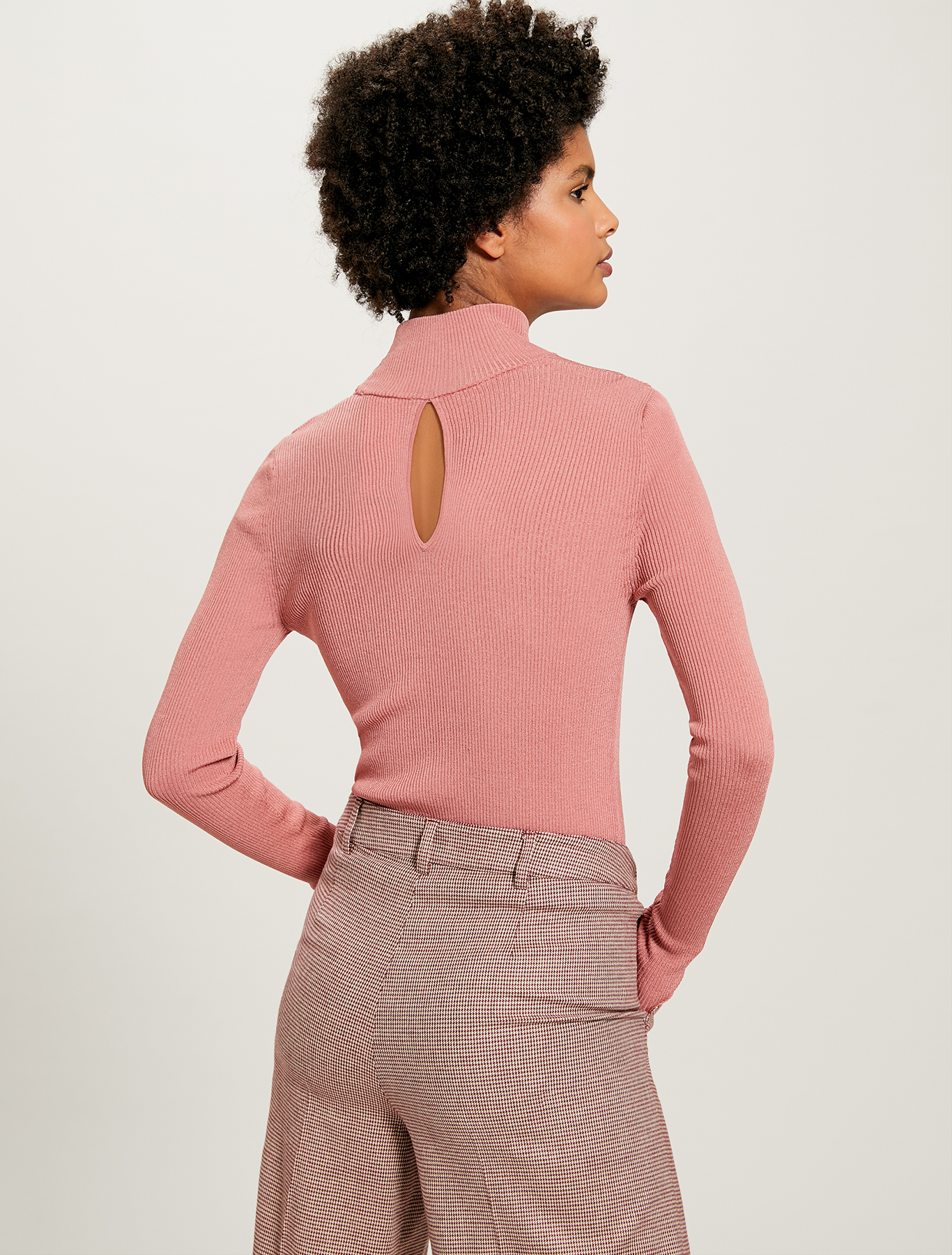 Ribbed knit turtleneck, salmon pink - Pennyblack Ribbed knit turtleneck - salmon pink - pennyblack
