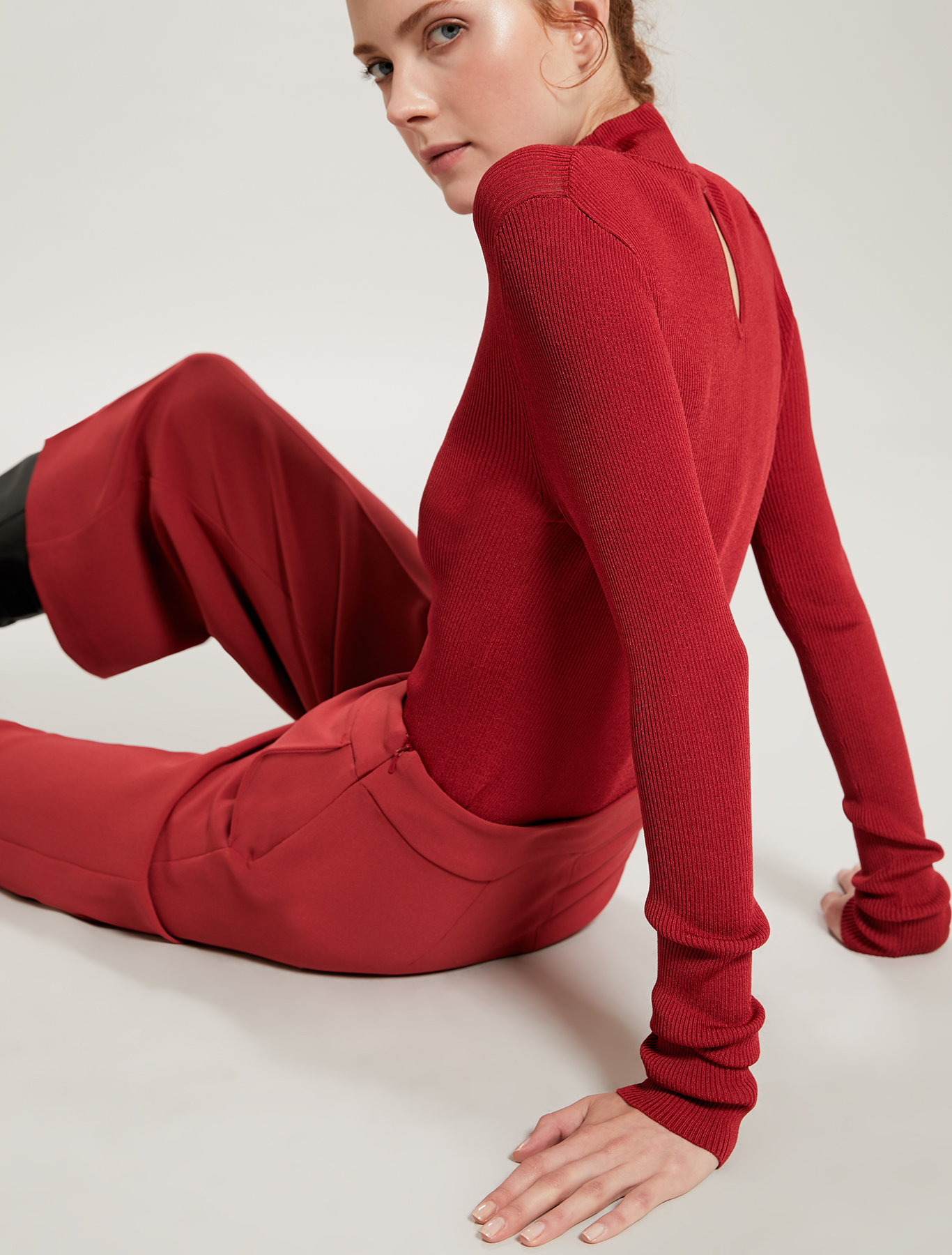 Ribbed knit turtleneck, red - Pennyblack Ribbed knit turtleneck - red - pennyblack