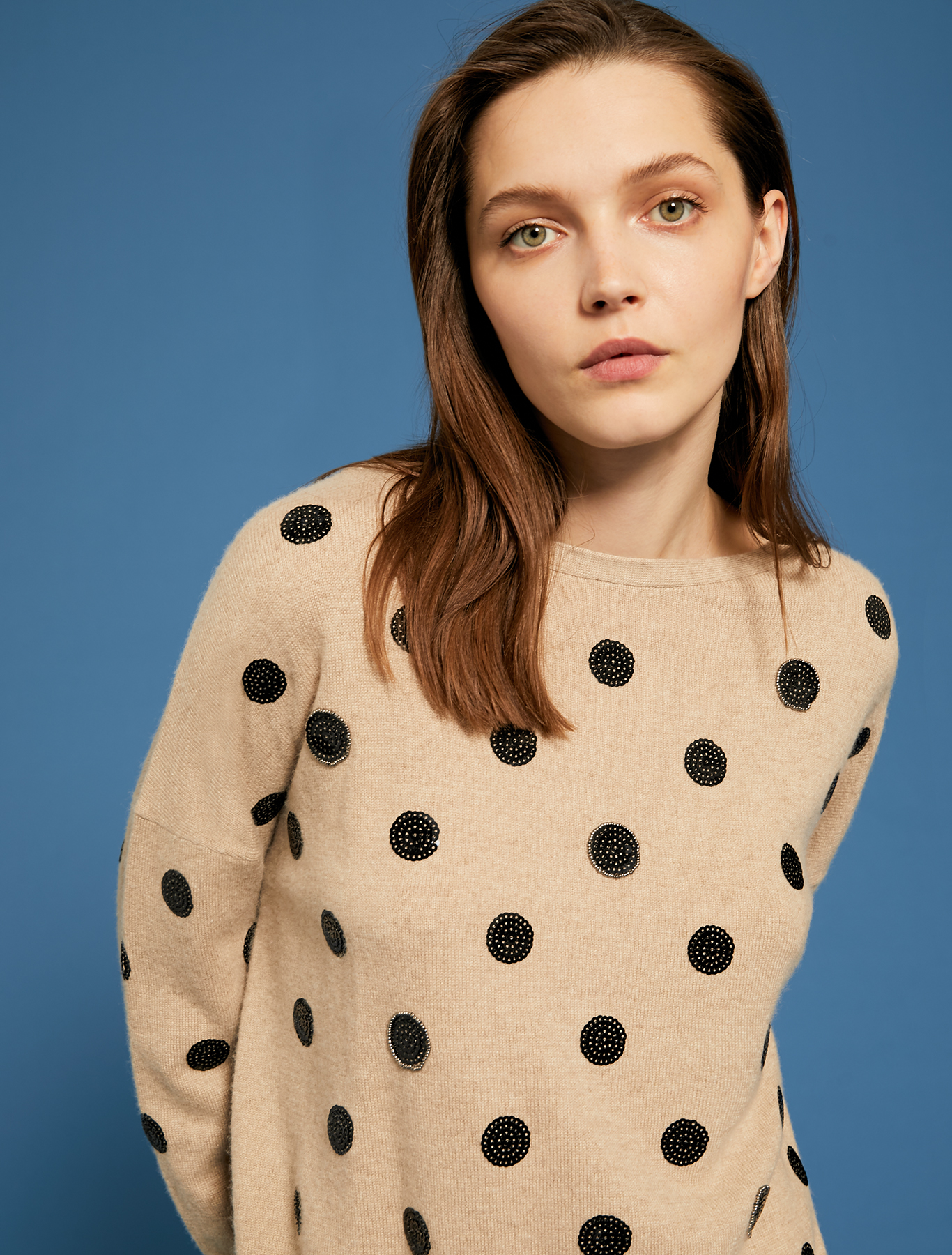 Jumper with sequin embroidery, camel pattern - Pennyblack Jumper with sequin embroidery - camel pattern - pennyblack