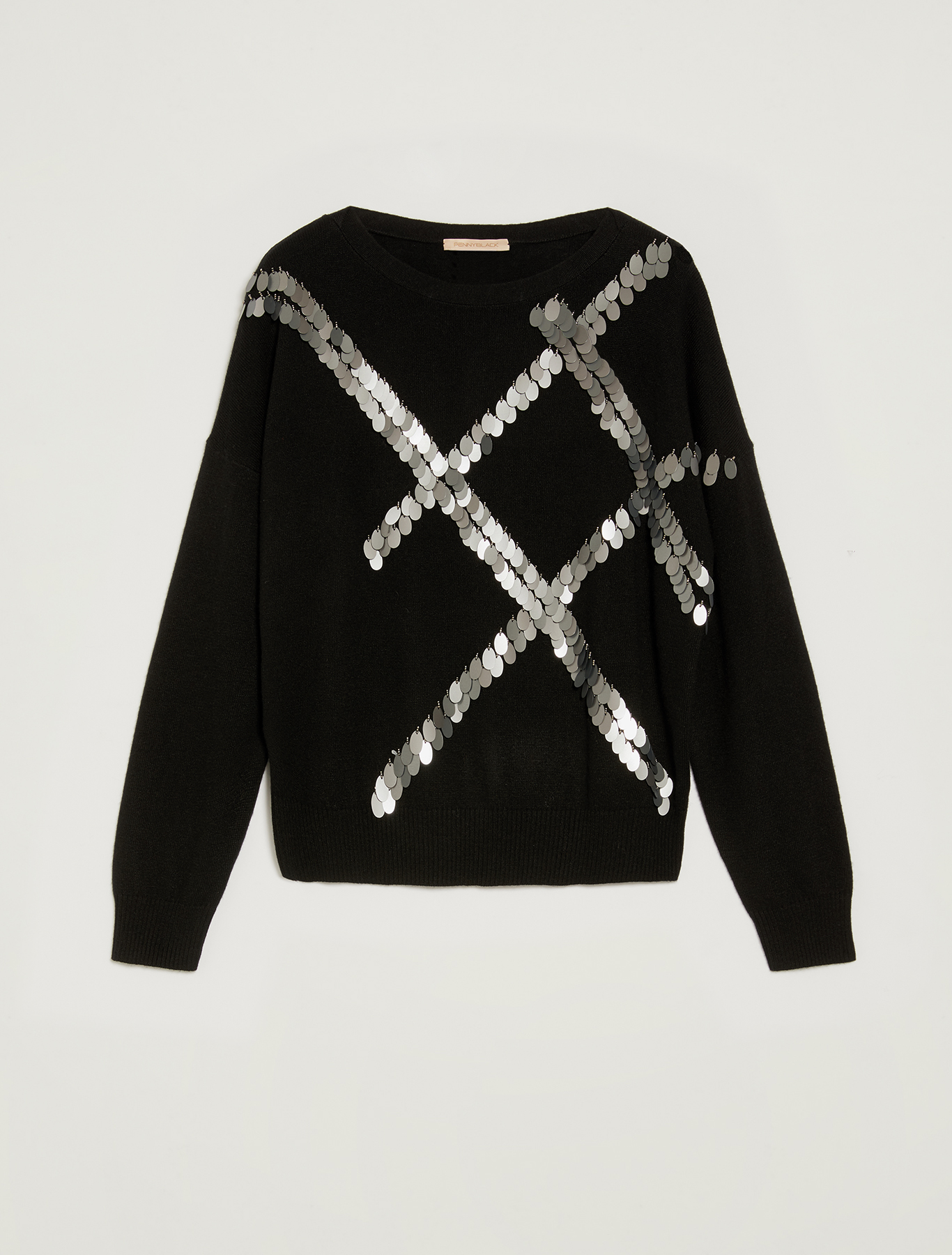 Maglia con ricami di paillettes, fantasia nero - Pennyblack Maglia con ricami di paillettes - fantasia nero - pennyblack