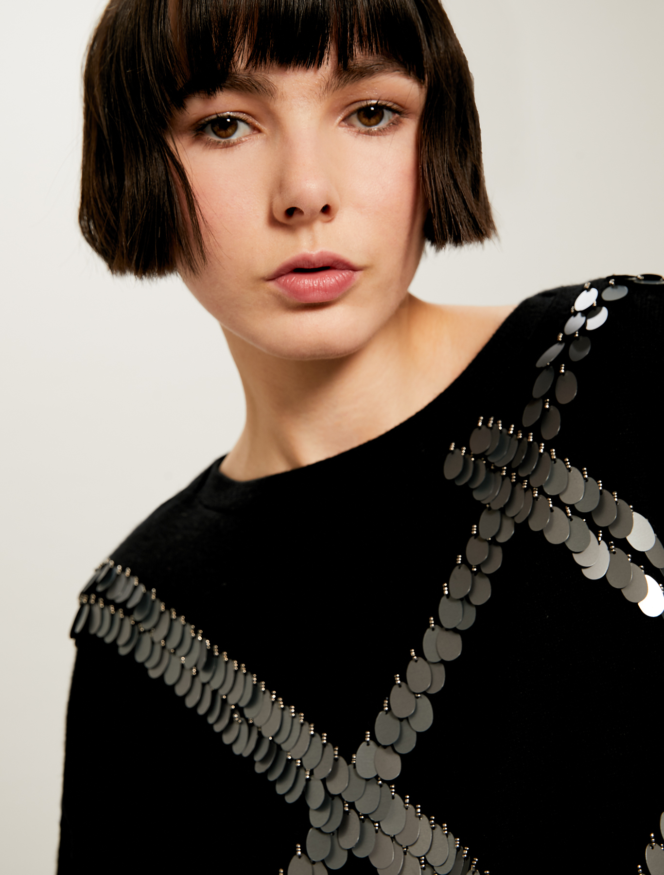 Maglia con ricami di paillettes, fantasia nero - Pennyblack Maglia con ricami di paillettes - fantasia nero - pennyblack