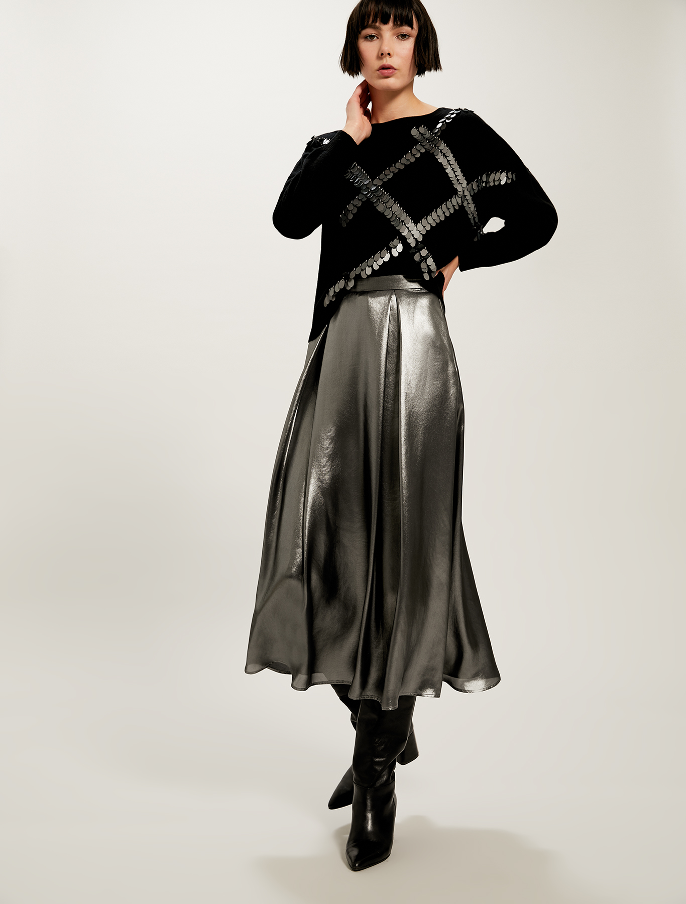 Maglia con ricami di paillettes, fantasia nero - Pennyblack Maglia con ricami di paillettes - fantasia nero - pennyblack
