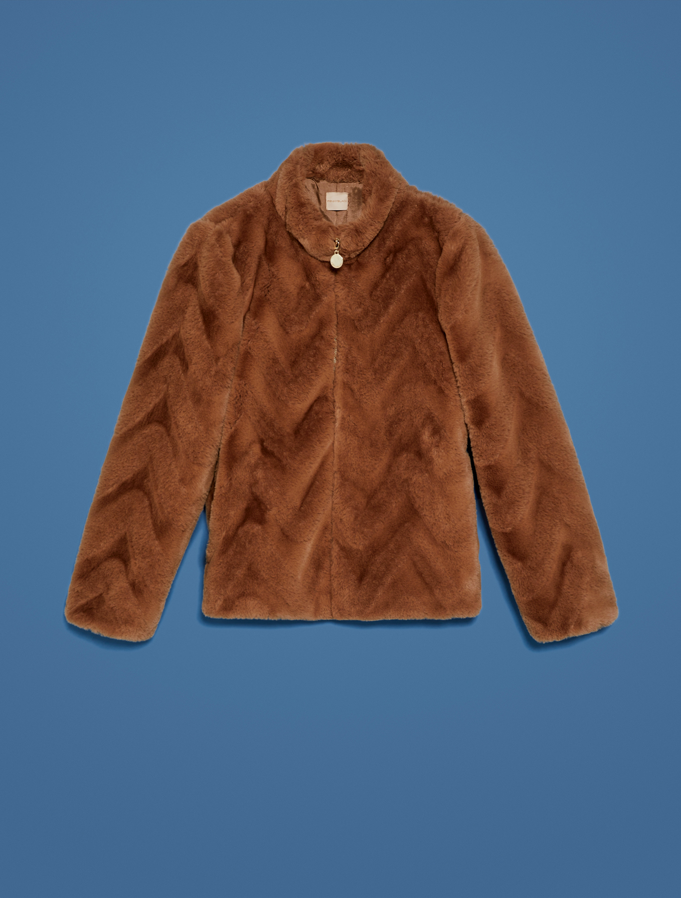 Zipped plush jacket, camel - Pennyblack Zipped plush jacket - camel - pennyblack