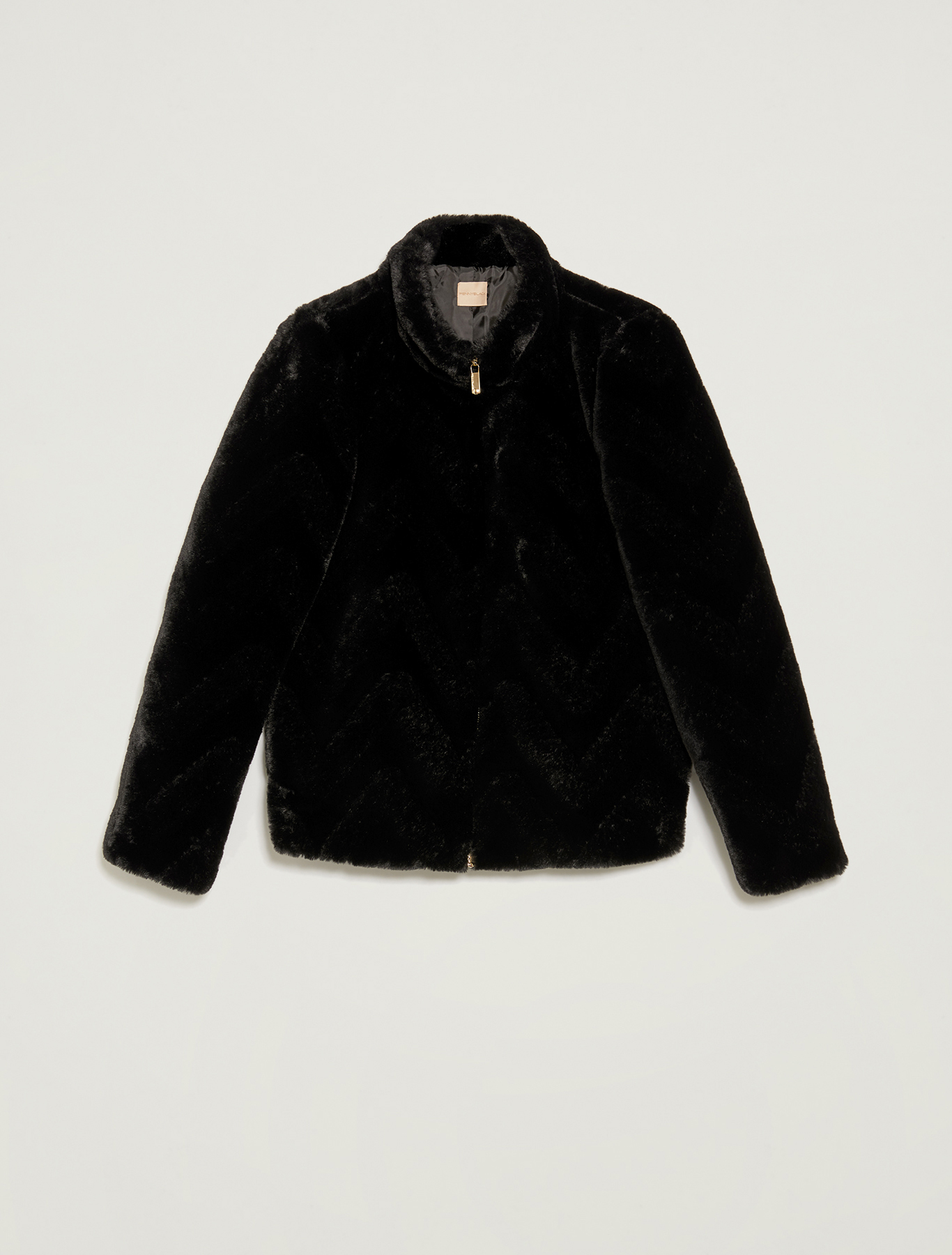 Zipped plush jacket, black - Pennyblack Zipped plush jacket - black - pennyblack