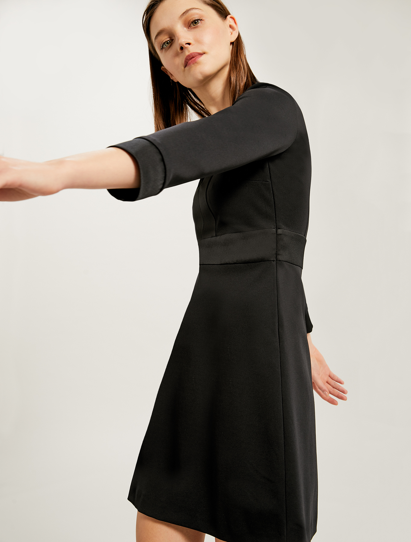 Jersey dress with satin inlays, black - Pennyblack Jersey dress with satin inlays - black - pennyblack