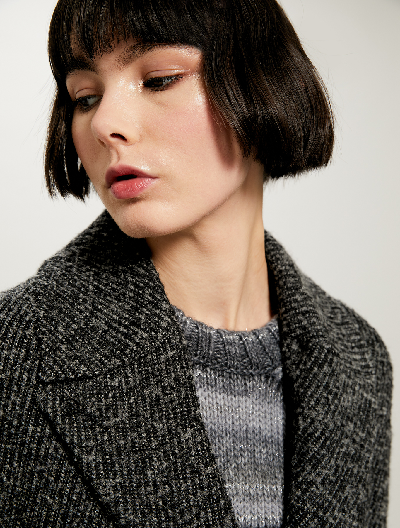 Bouclé coat, medium grey pattern - Pennyblack Bouclé coat - medium grey pattern - pennyblack