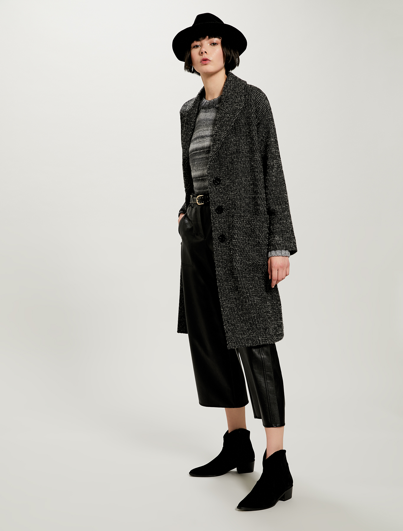 Bouclé coat, medium grey pattern - Pennyblack Bouclé coat - medium grey pattern - pennyblack