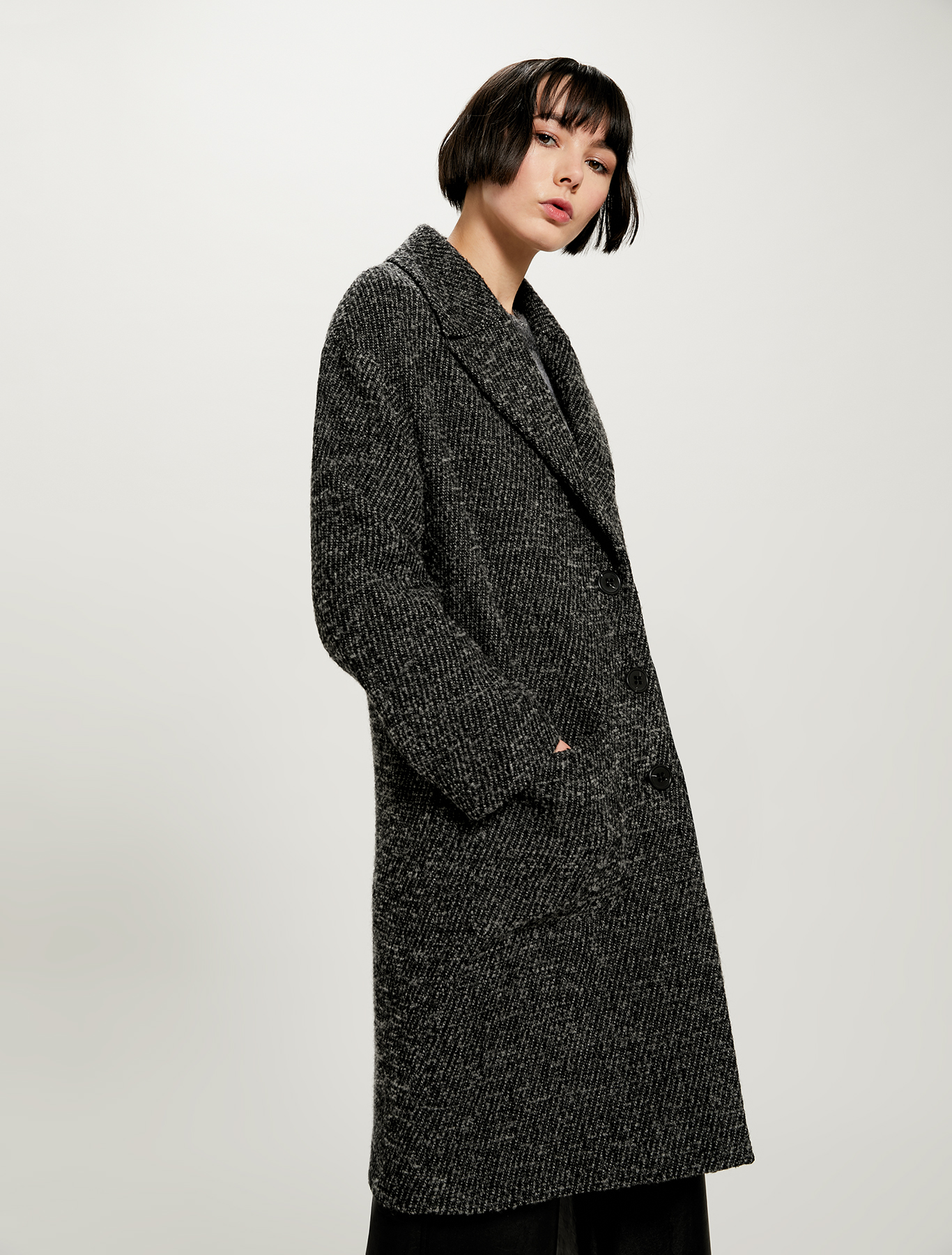 Bouclé coat, medium grey pattern - Pennyblack Bouclé coat - medium grey pattern - pennyblack