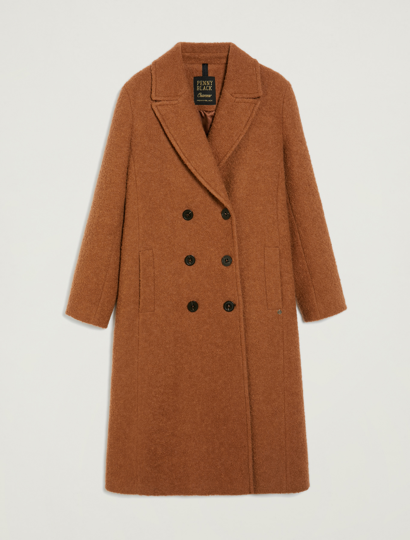Double-breasted bouclé coat, brown - Pennyblack Double-breasted bouclé coat - brown - pennyblack
