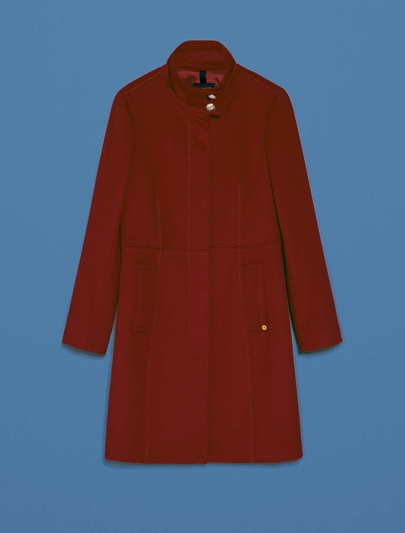 Pure wool slim-fit coat, burgundy - Pennyblack Pure wool slim-fit coat - burgundy - pennyblack