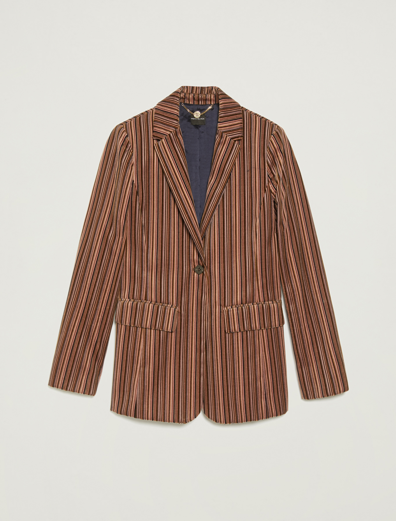 Striped velvet blazer, lilac pattern - Pennyblack Striped velvet blazer - lilac pattern - pennyblack
