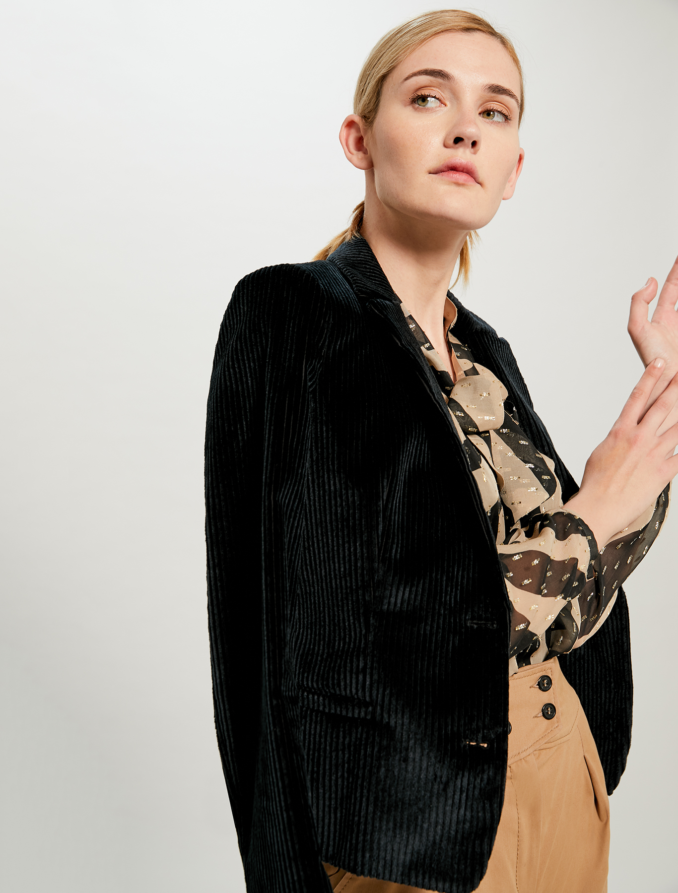 Slim fit corduroy blazer, black - Pennyblack Slim fit corduroy blazer - black - pennyblack