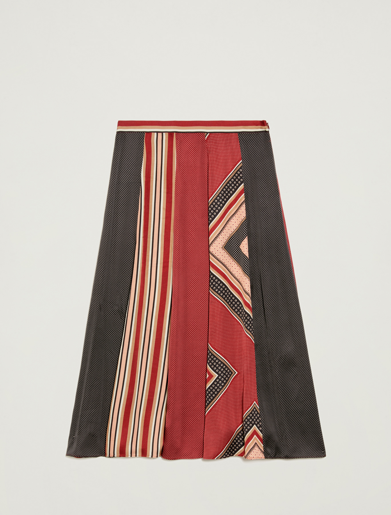 Satin patchwork skirt, burgundy pattern - Pennyblack Satin patchwork skirt - burgundy pattern - pennyblack