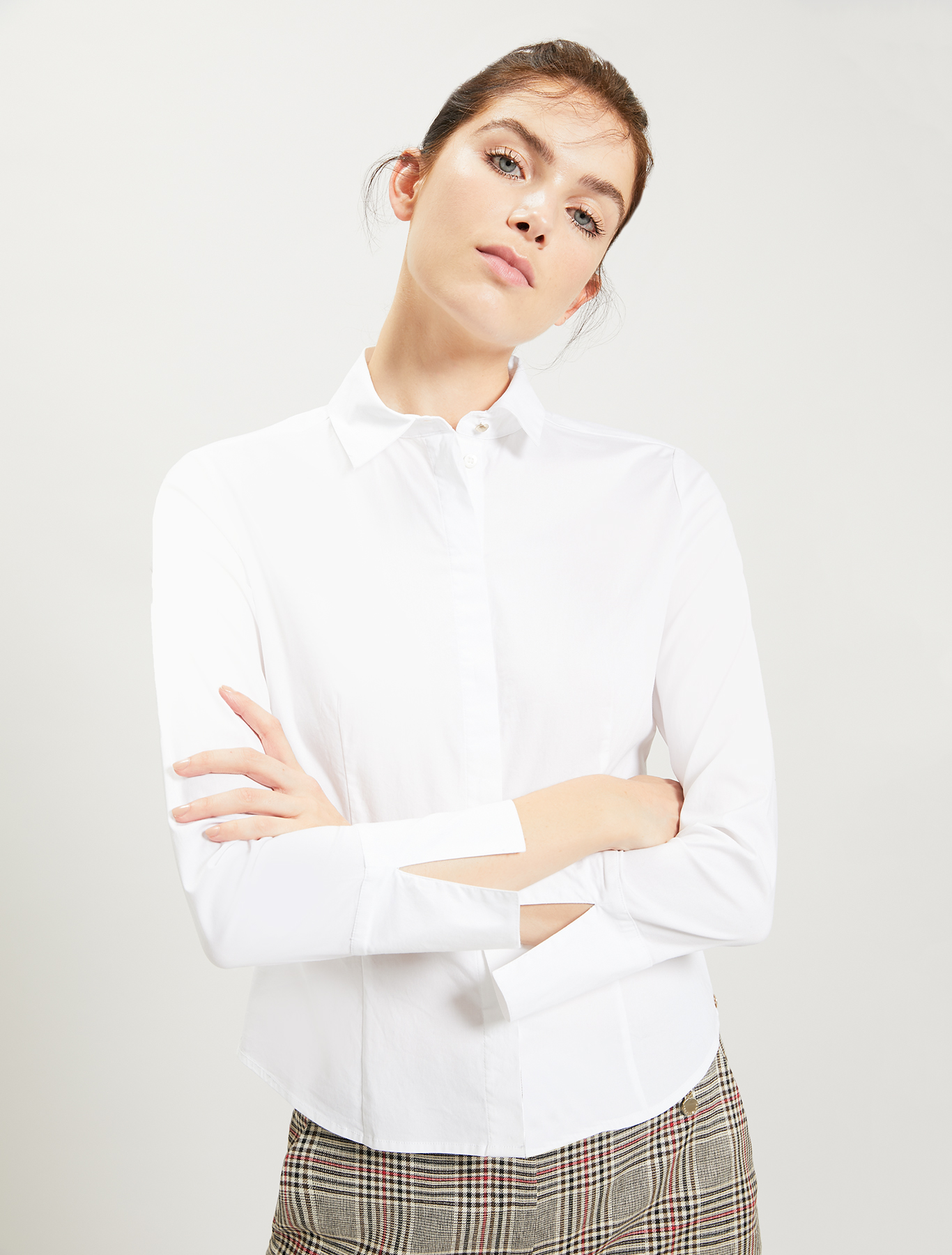 Slim-fit, cotton shirt, optic white - Pennyblack Slim-fit, cotton shirt - optic white - pennyblack
