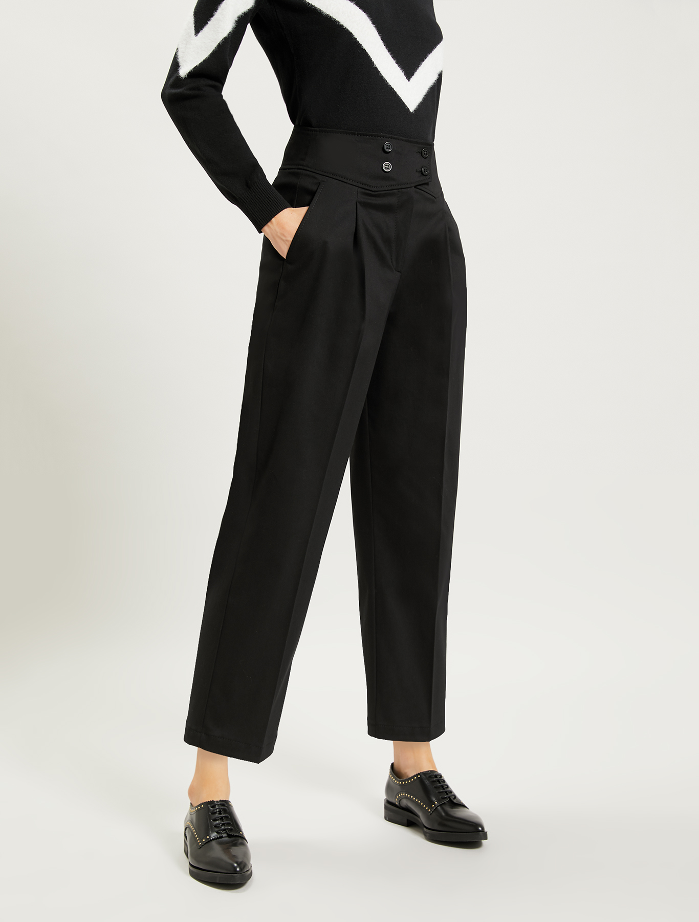 Cotton satin trousers, black - Pennyblack Cotton satin trousers - black - pennyblack