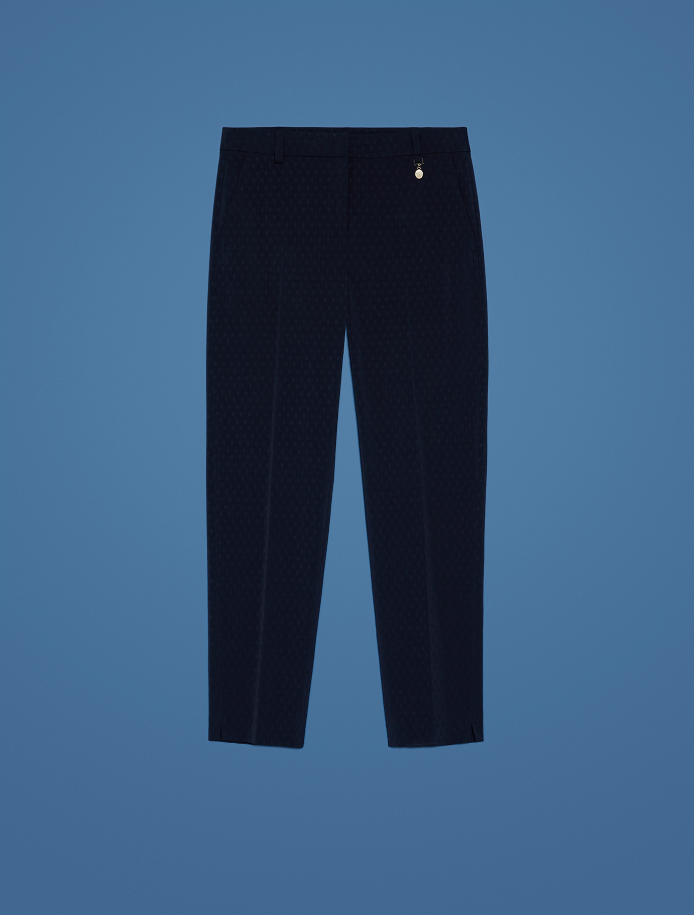 Slim-fit trousers with polka dots, navy blue - Pennyblack Slim-fit trousers with polka dots - navy blue - pennyblack