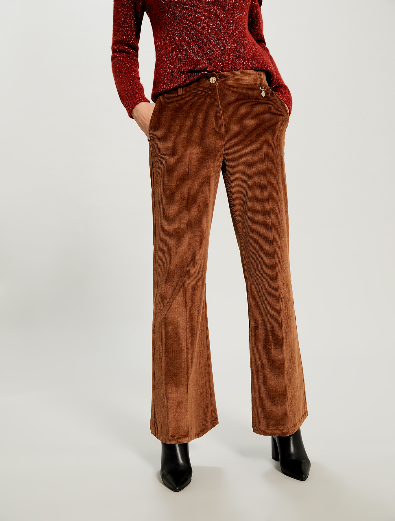 Corduroy trousers, brown - Pennyblack