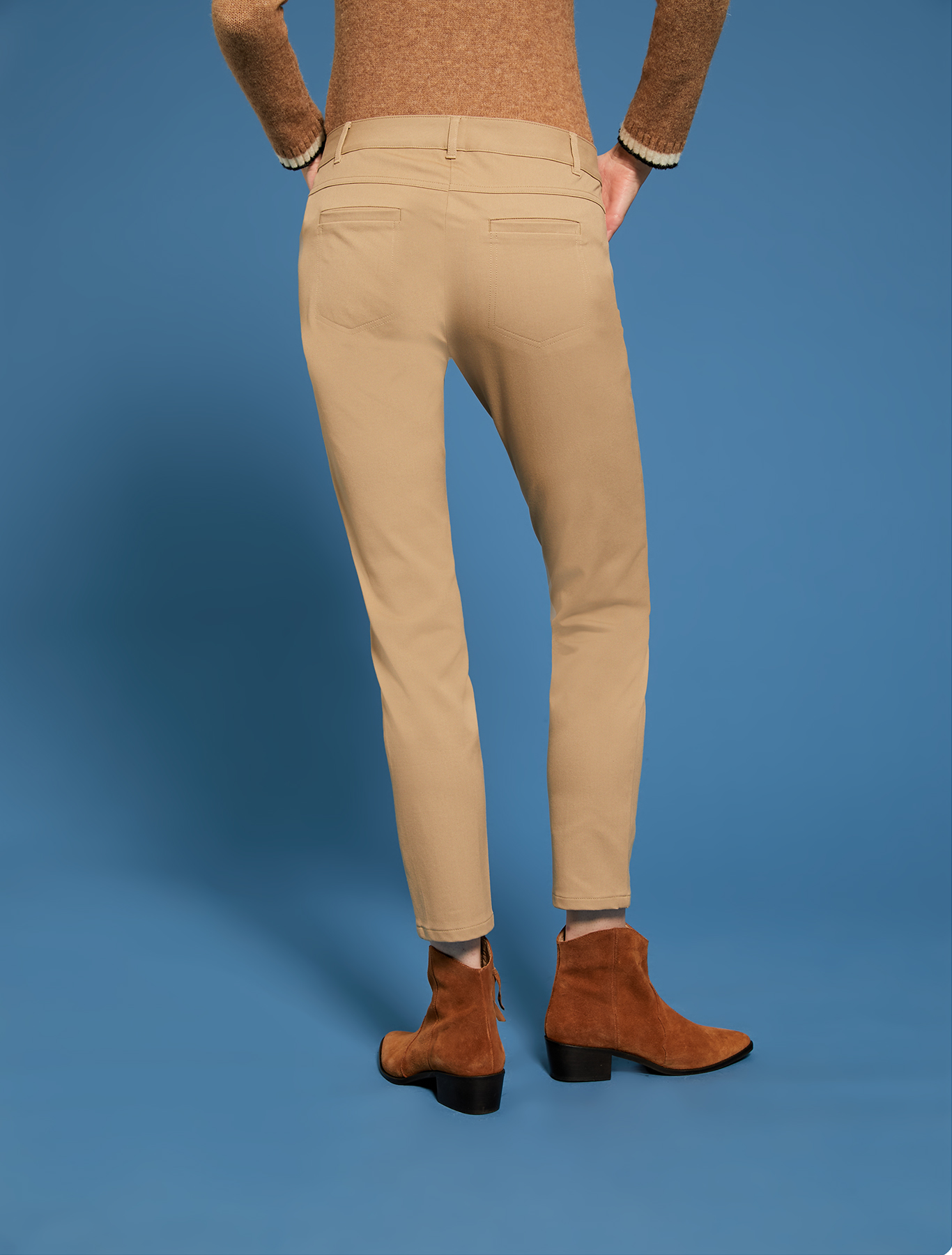 Skinny trousers in stretch cotton, camel - Pennyblack Skinny trousers in stretch cotton - camel - pennyblack