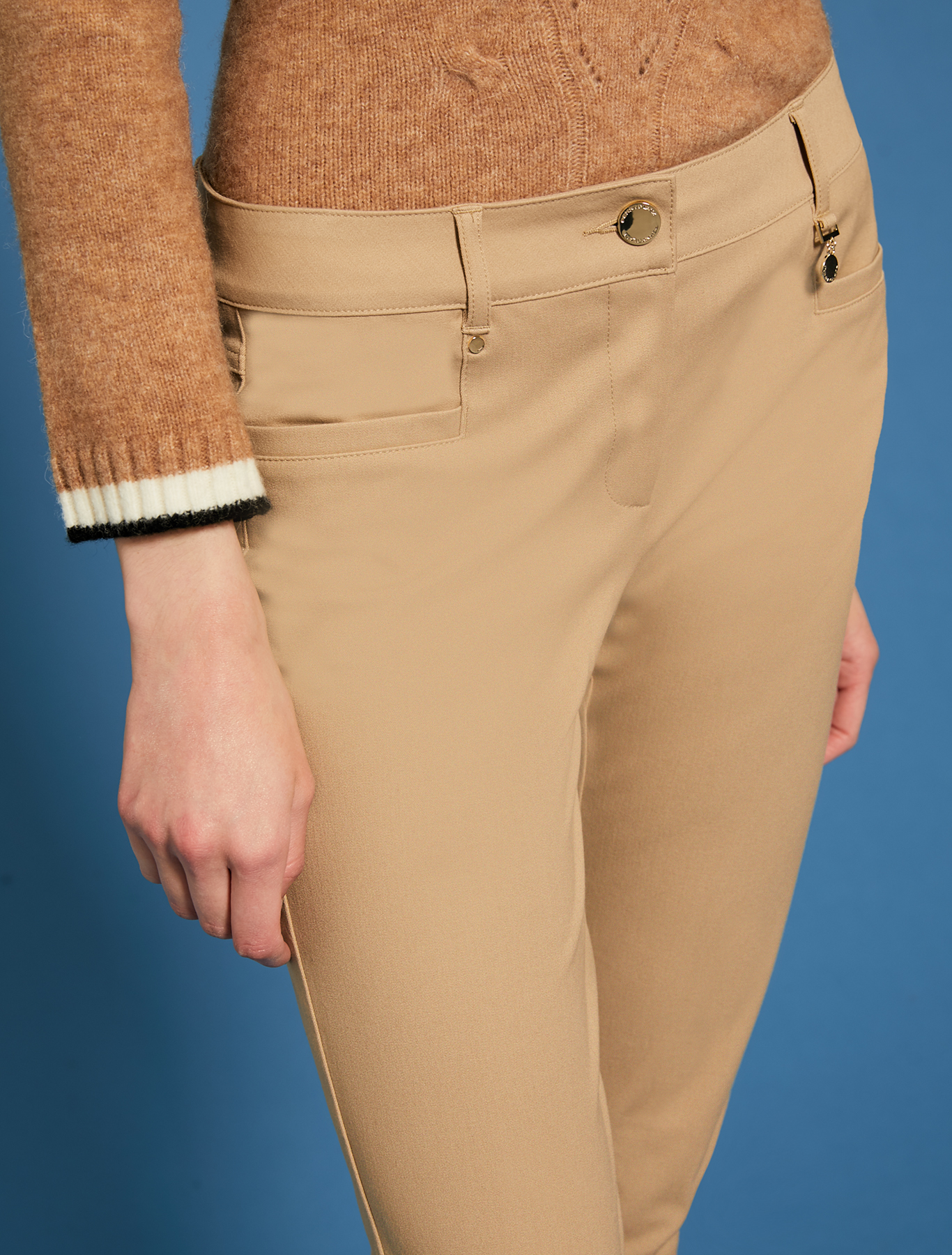 Skinny trousers in stretch cotton, camel - Pennyblack Skinny trousers in stretch cotton - camel - pennyblack