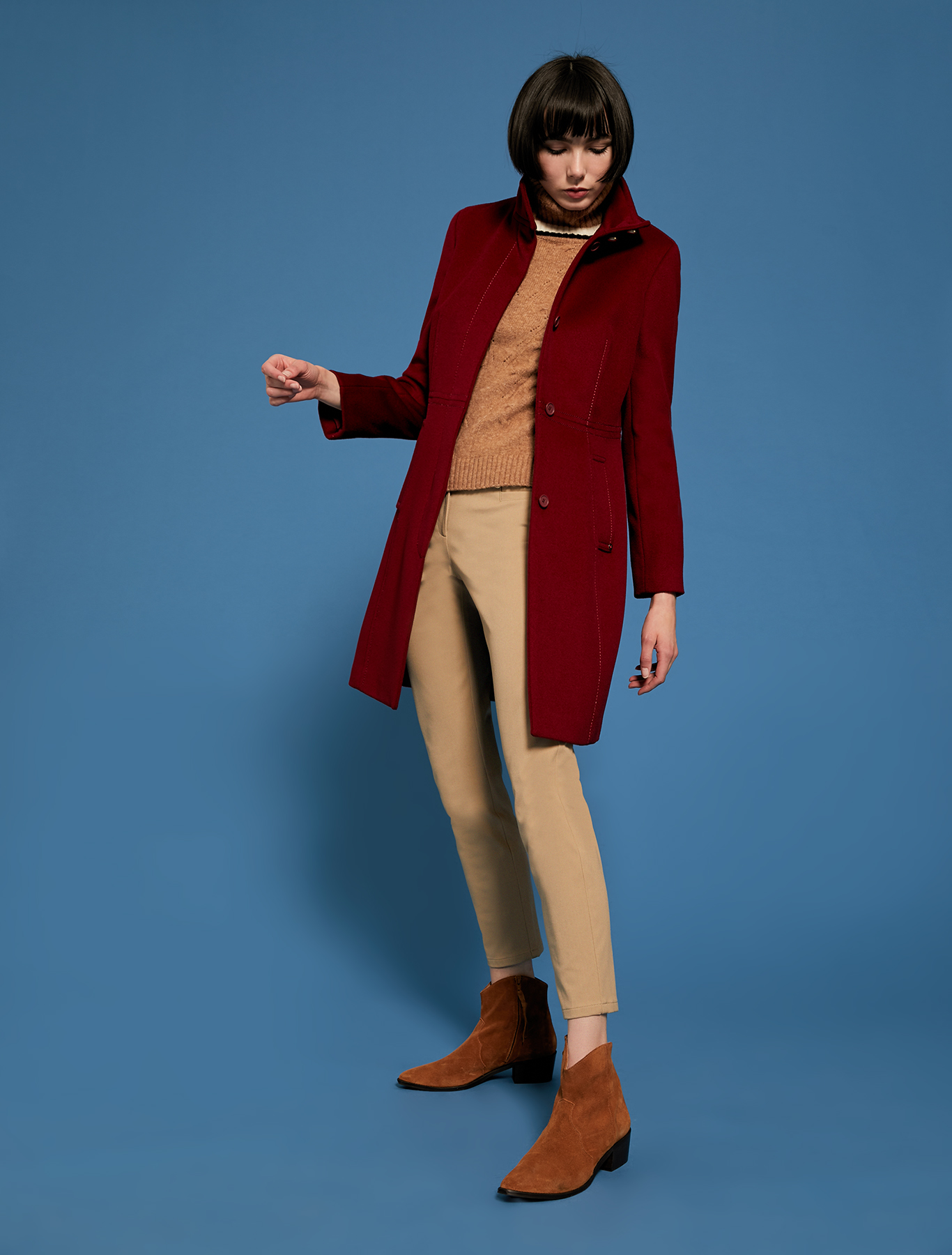 Skinny trousers in stretch cotton, camel - Pennyblack Skinny trousers in stretch cotton - camel - pennyblack