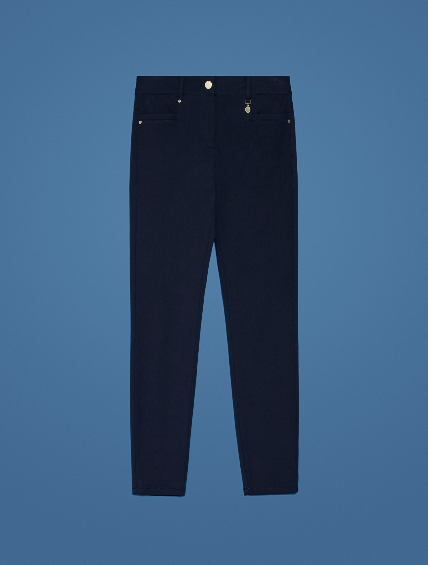 Skinny trousers in stretch cotton, midnight blue - Pennyblack Skinny trousers in stretch cotton - midnight blue - pennyblack