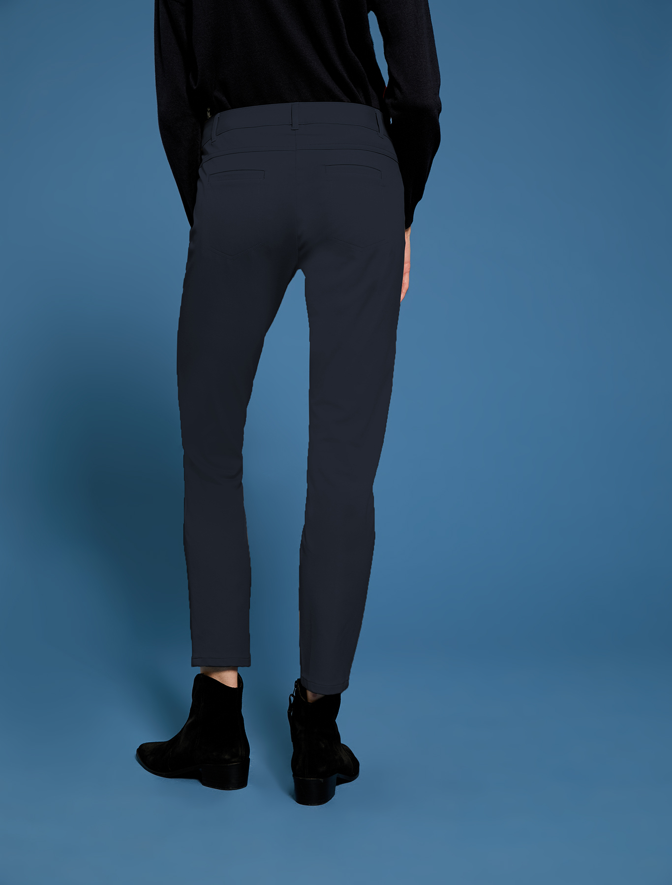 Skinny trousers in stretch cotton, midnight blue - Pennyblack Skinny trousers in stretch cotton - midnight blue - pennyblack