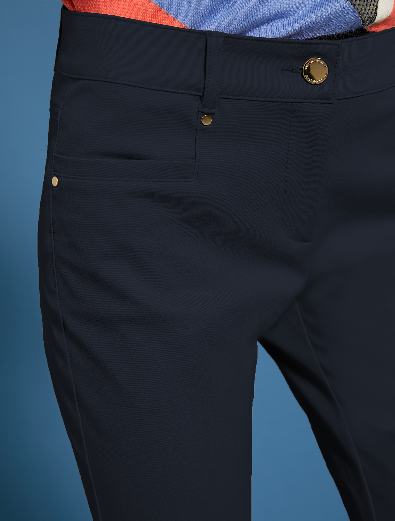 Skinny trousers in stretch cotton, midnight blue - Pennyblack Skinny trousers in stretch cotton - midnight blue - pennyblack