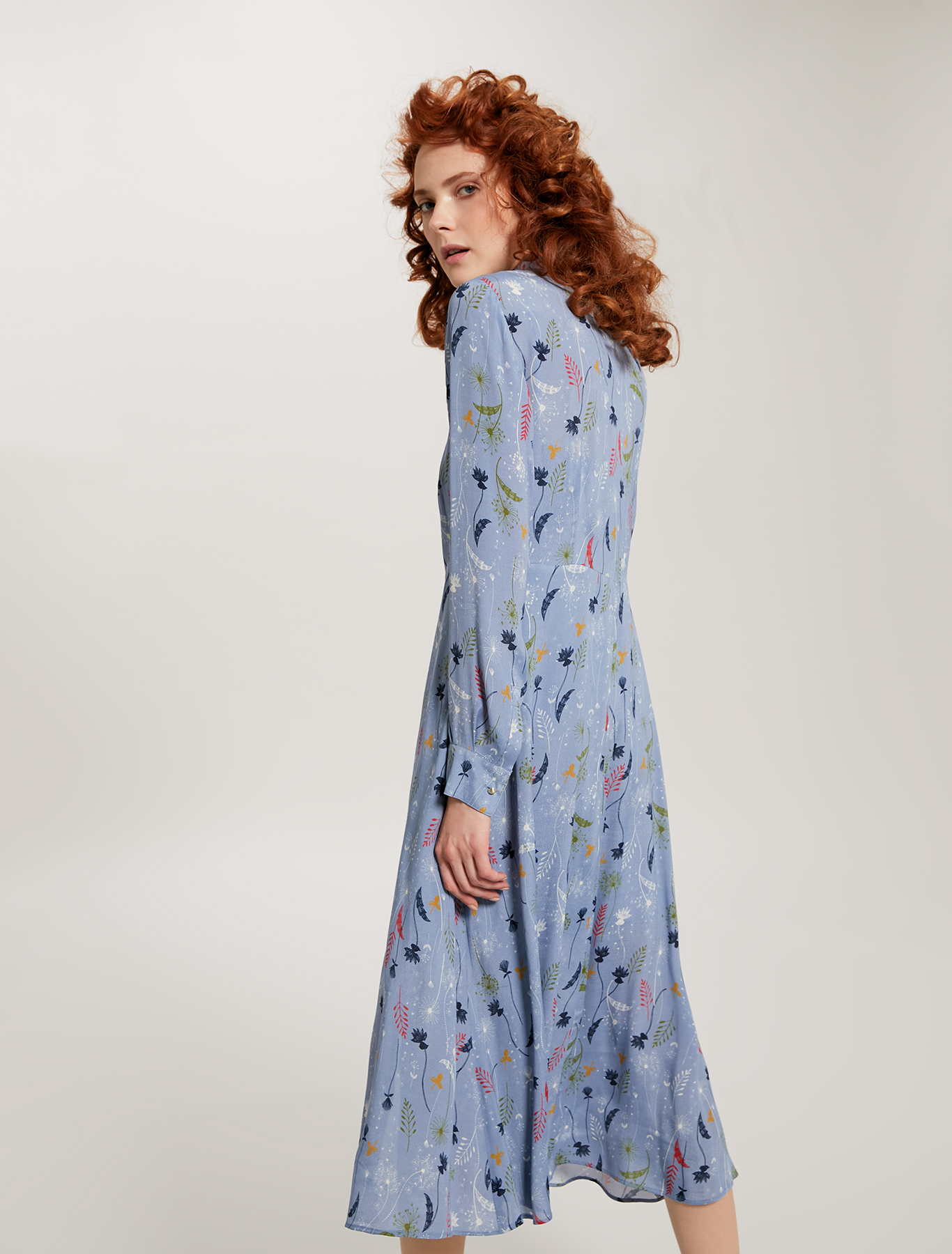 Chemisier con stampa botanica, fantasia azzurro - Pennyblack Chemisier con stampa botanica - fantasia azzurro - pennyblack