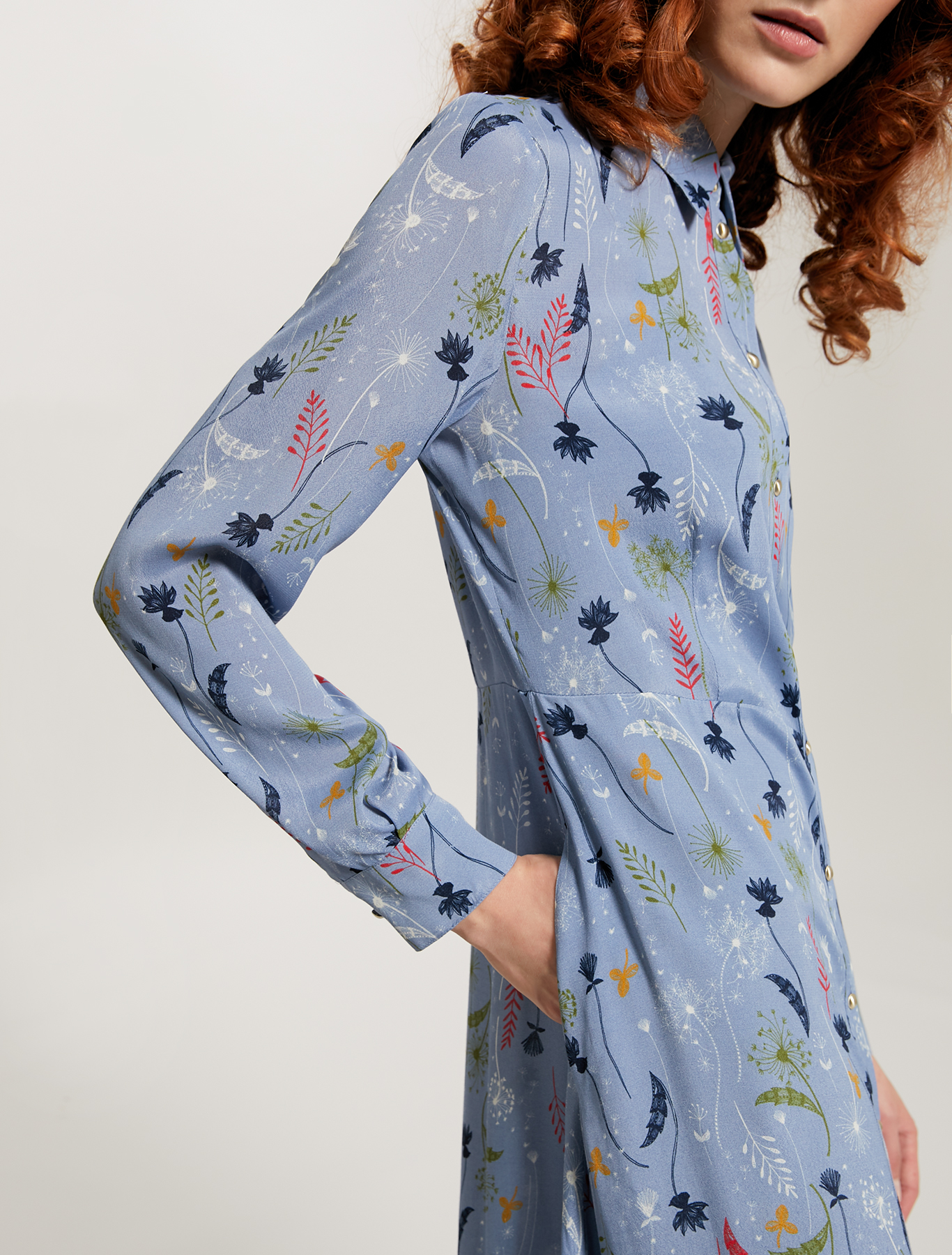 Chemisier con stampa botanica, fantasia azzurro - Pennyblack Chemisier con stampa botanica - fantasia azzurro - pennyblack