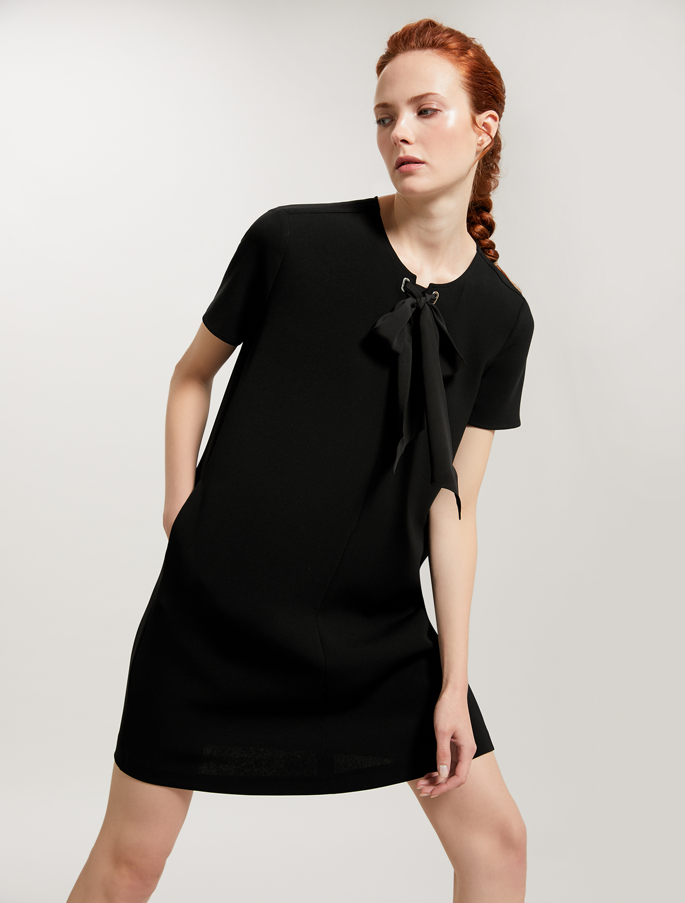 Shift dress with bow, black - Pennyblack Shift dress with bow - black - pennyblack