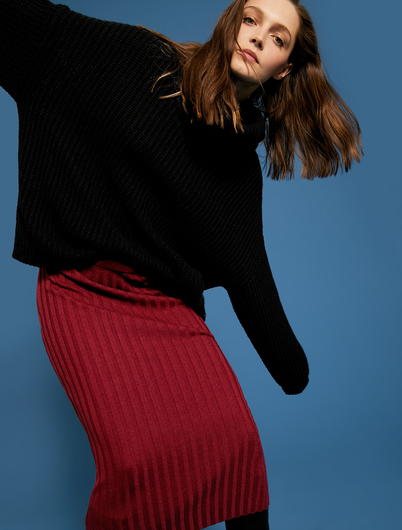 Knit pencil skirt, burgundy - Pennyblack Knit pencil skirt - burgundy - pennyblack