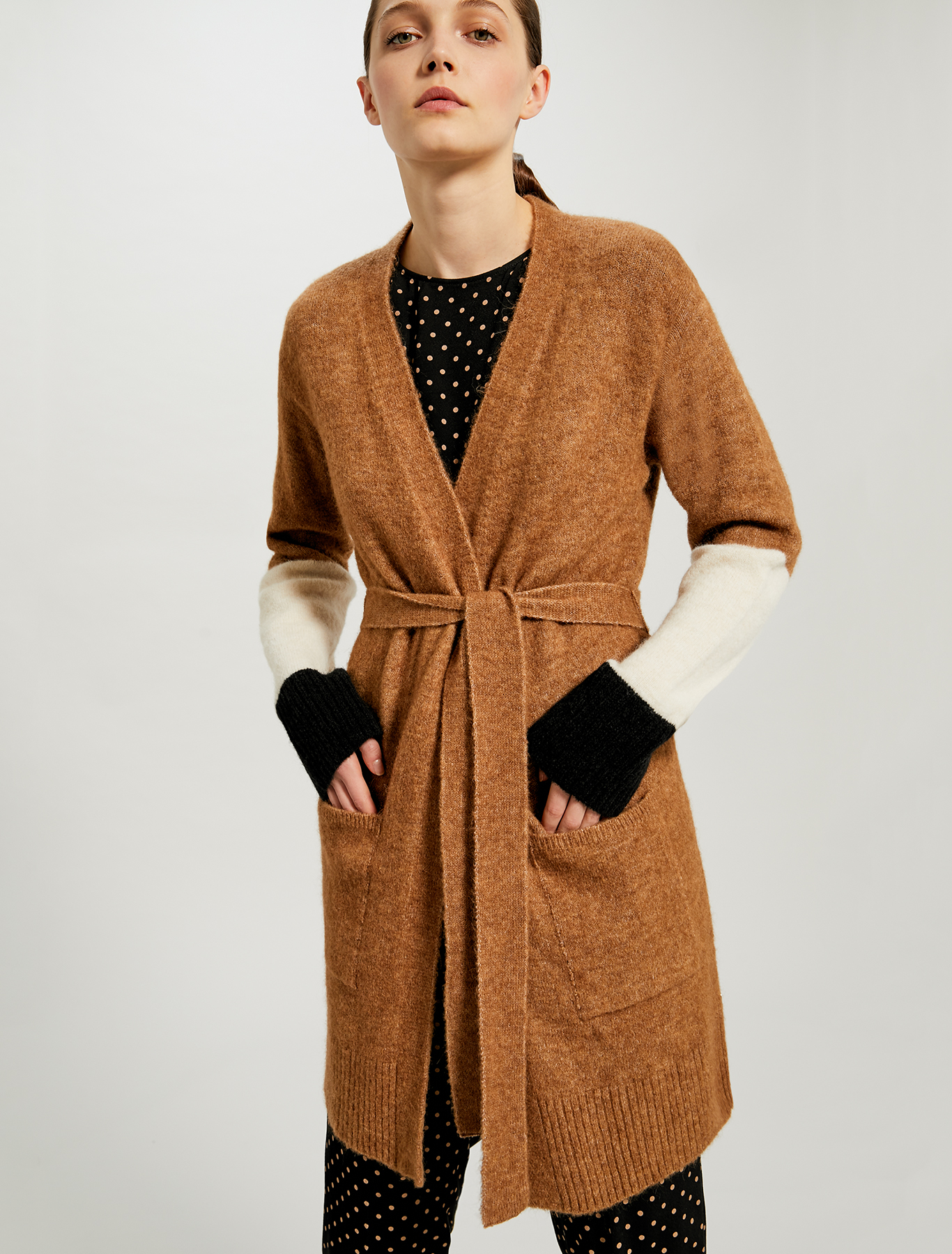 Colour block cardigan, camel - Pennyblack Colour block cardigan - camel - pennyblack
