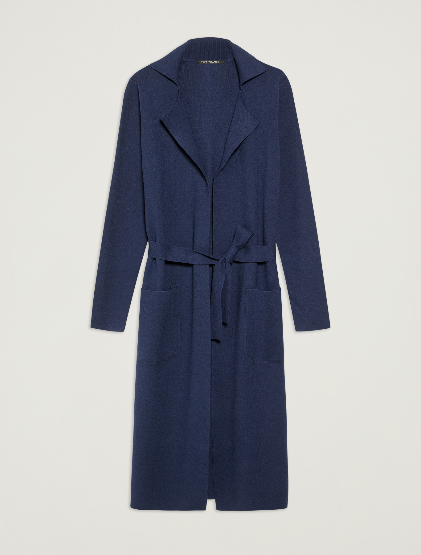 Cardigan with lapels and belt, navy blue - Pennyblack Cardigan with lapels and belt - navy blue - pennyblack