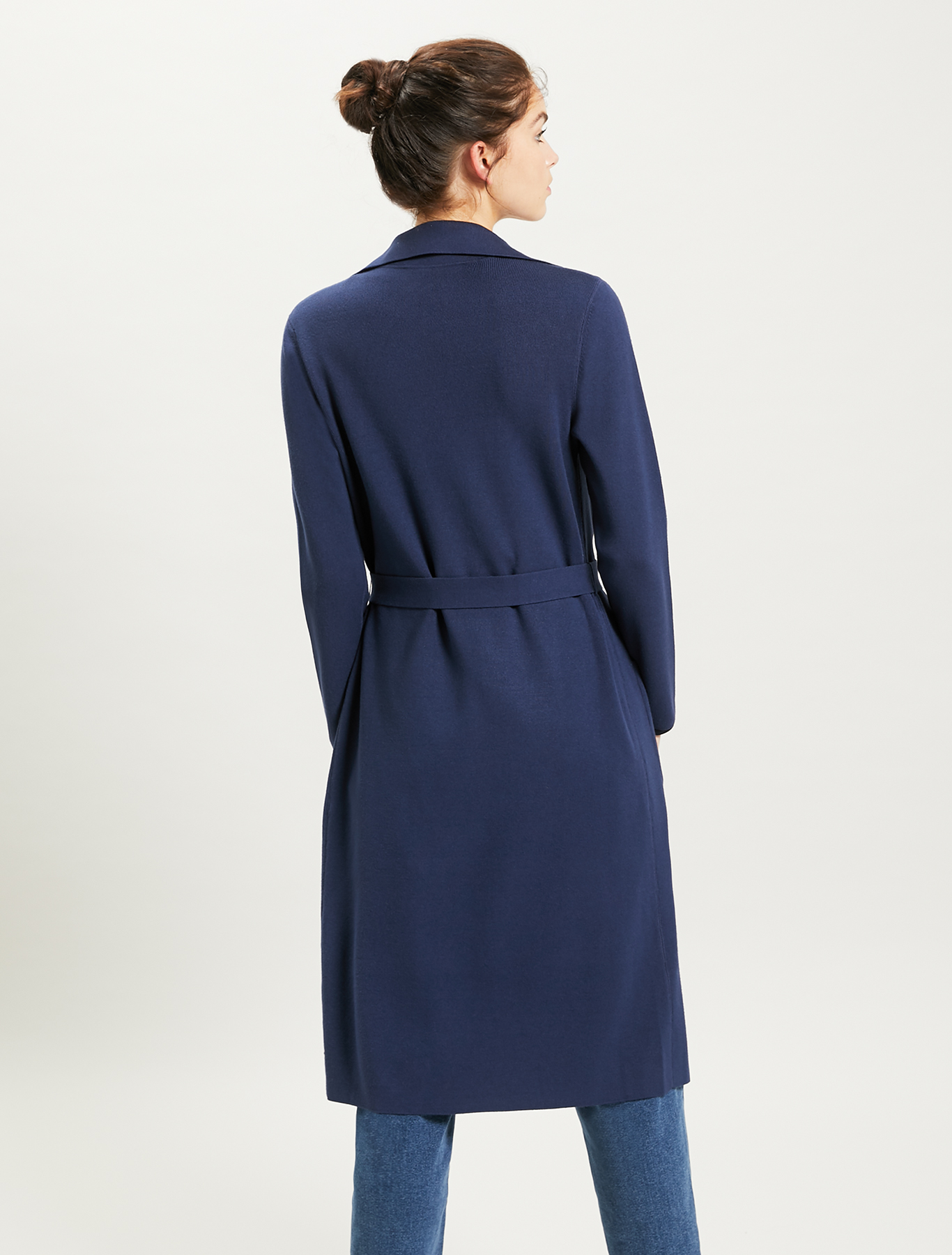 Cardigan with lapels and belt, navy blue - Pennyblack Cardigan with lapels and belt - navy blue - pennyblack