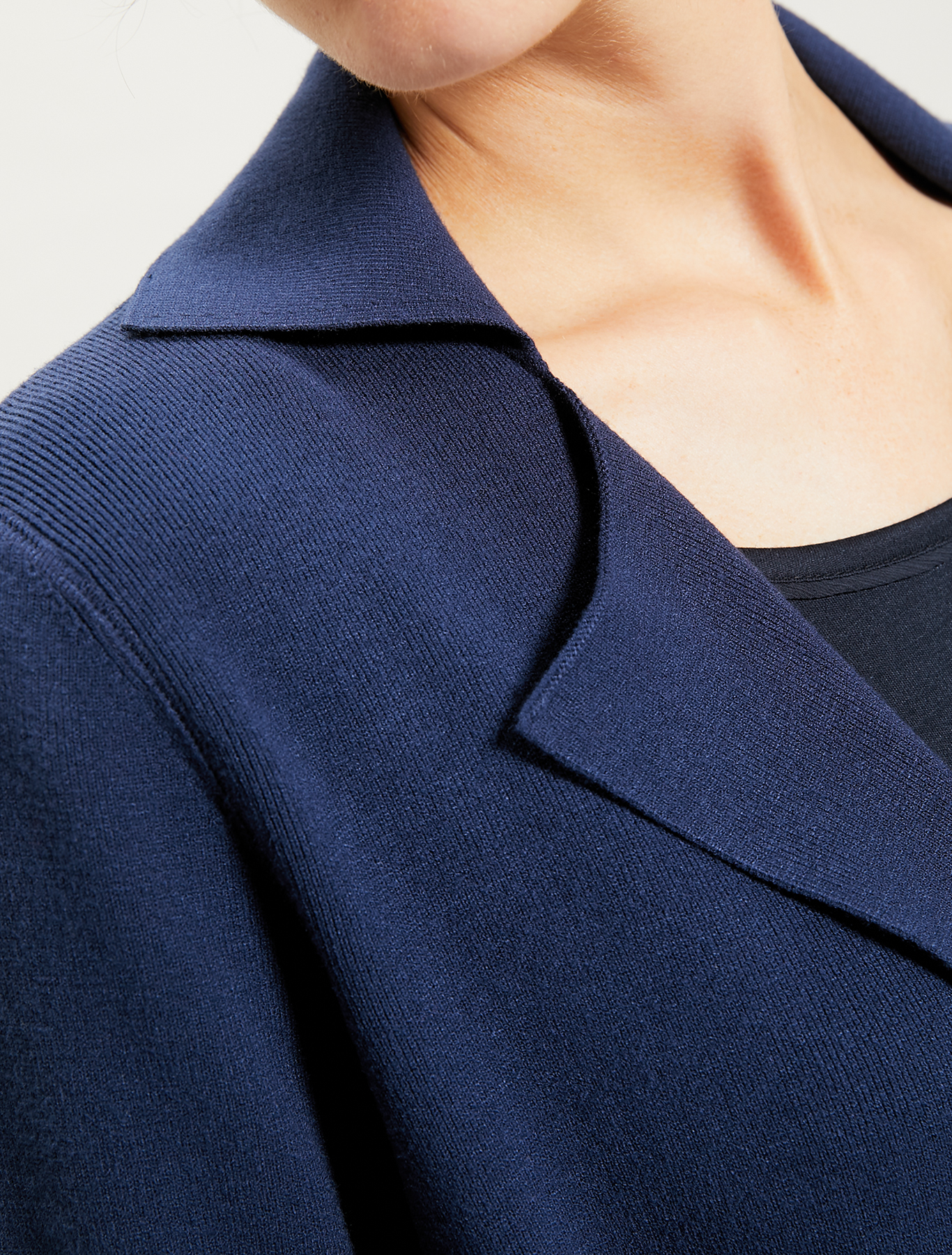 Cardigan with lapels and belt, navy blue - Pennyblack Cardigan with lapels and belt - navy blue - pennyblack