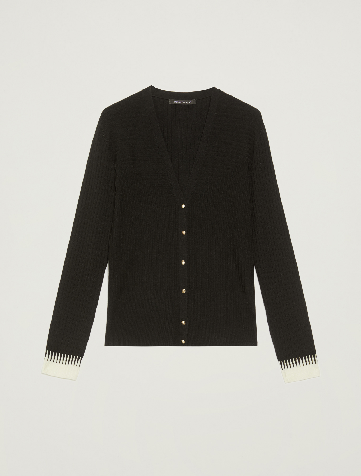 Cardigan a mix di coste, fantasia nero - Pennyblack Cardigan a mix di coste - fantasia nero - pennyblack