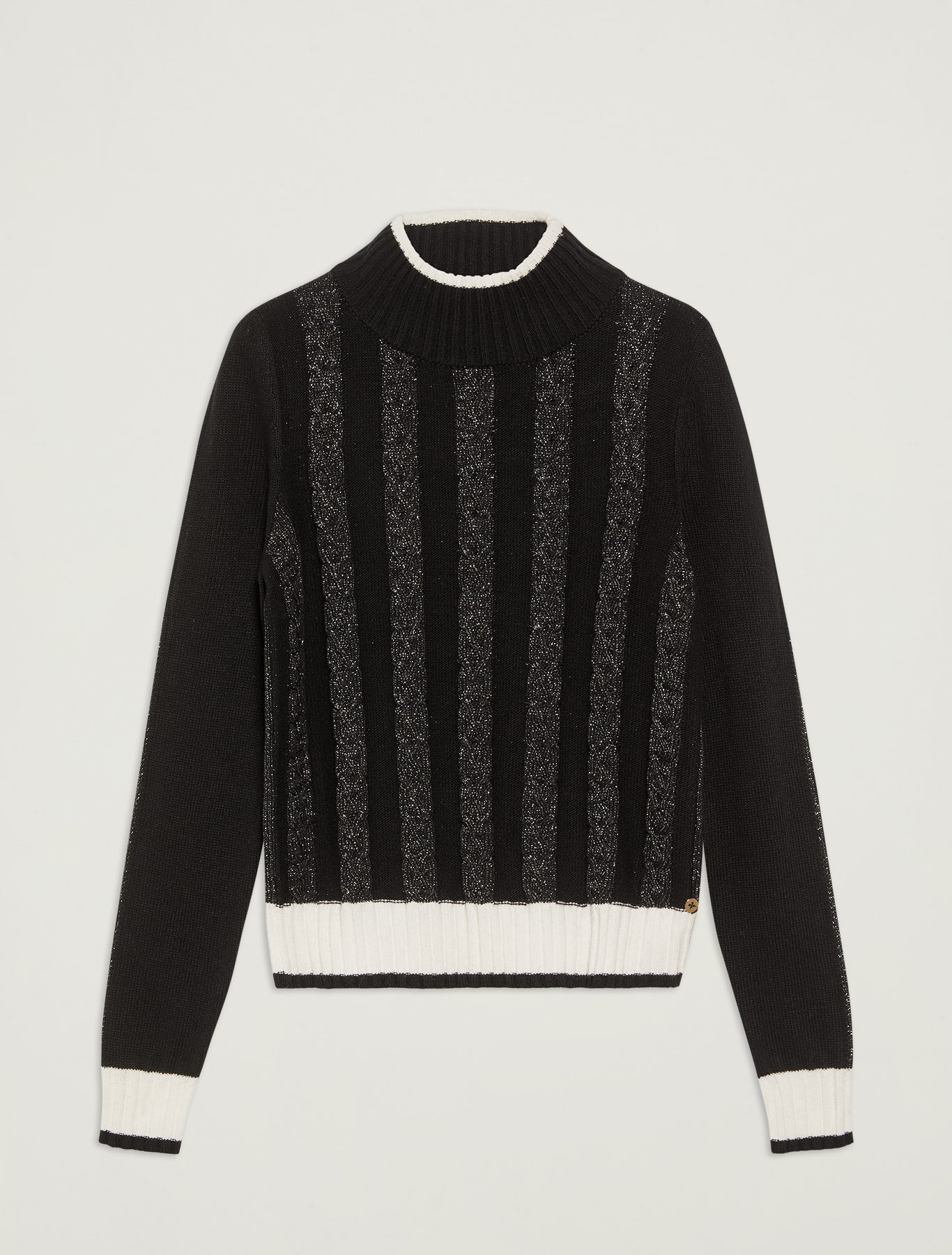 Jumper with lamé braids, black - Pennyblack