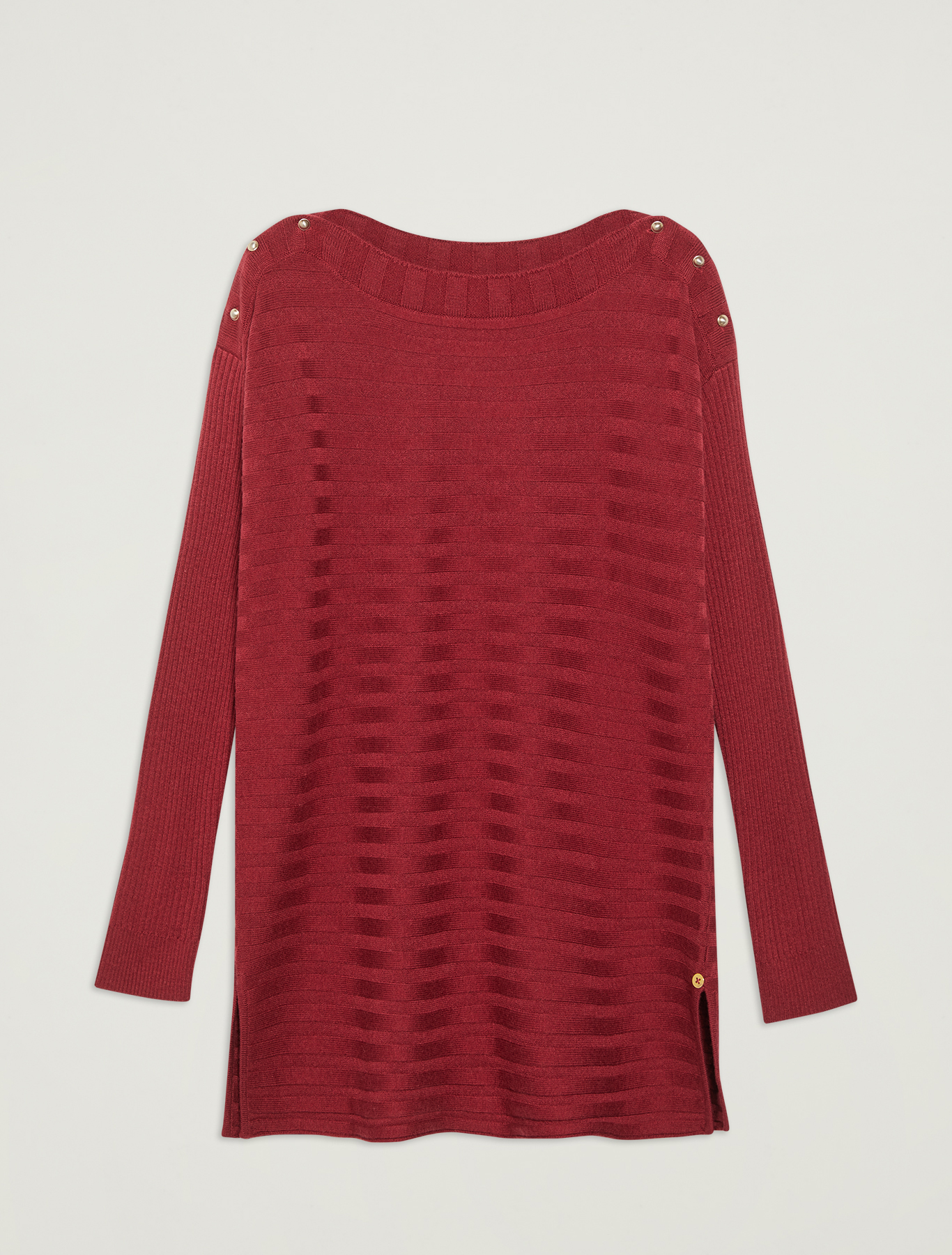 Mixed ribbing sweater, burgundy - Pennyblack