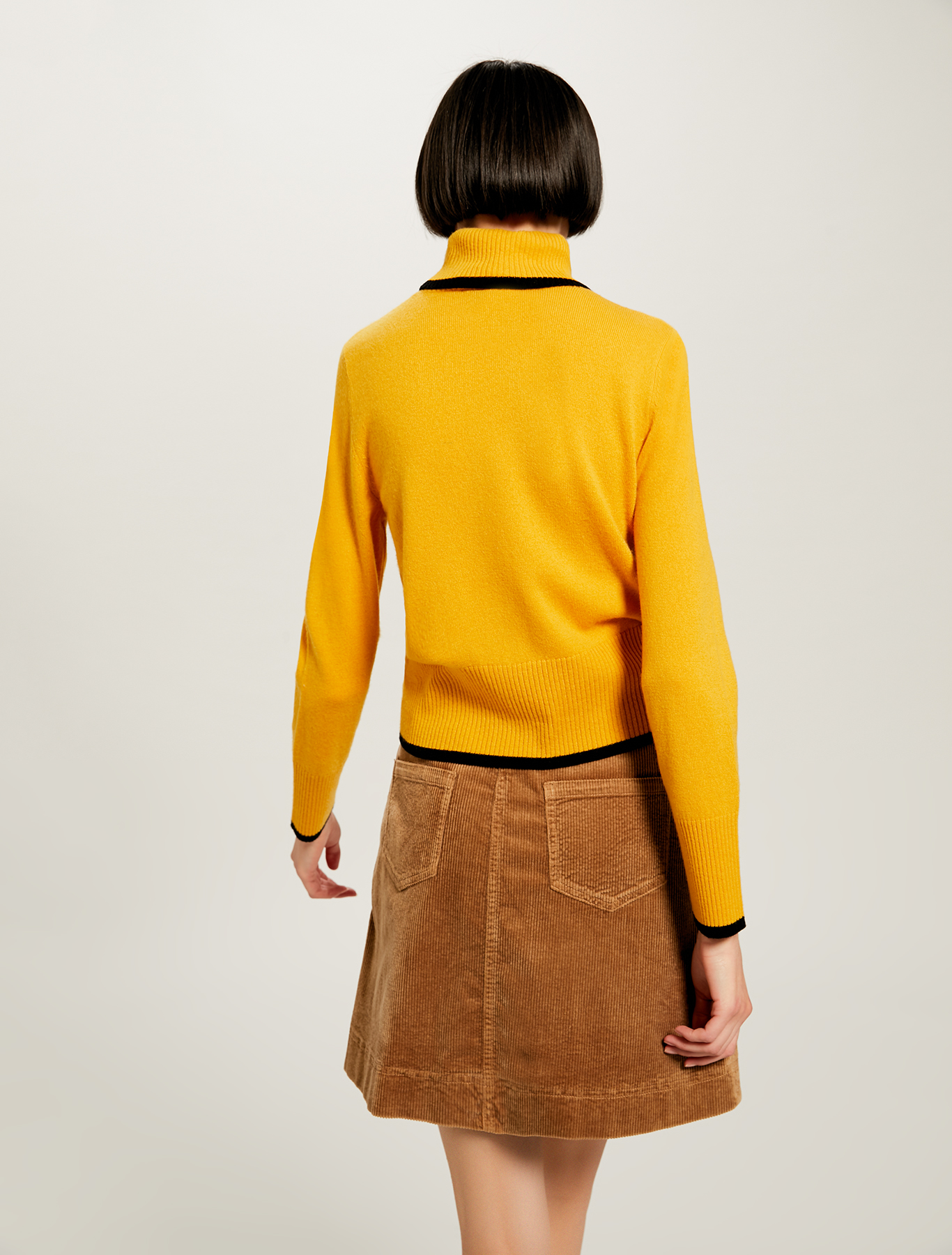 Jumper with turtleneck, pale yellow pattern - Pennyblack Jumper with turtleneck - pale yellow pattern - pennyblack