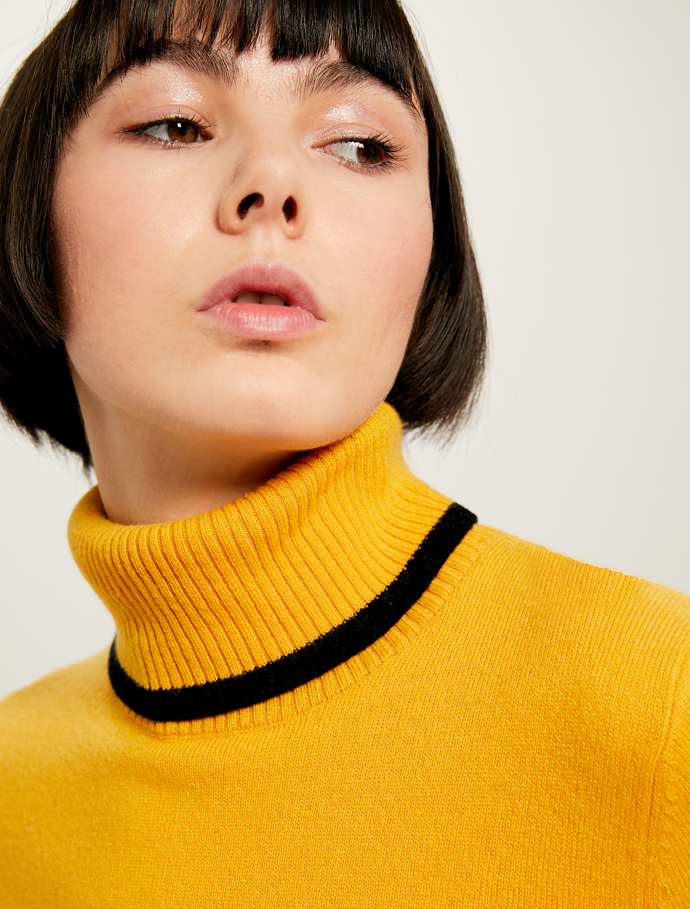 Jumper with turtleneck, pale yellow pattern - Pennyblack Jumper with turtleneck - pale yellow pattern - pennyblack
