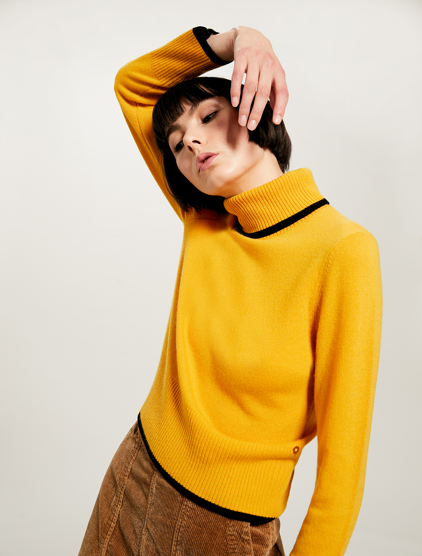 Jumper with turtleneck, pale yellow pattern - Pennyblack Jumper with turtleneck - pale yellow pattern - pennyblack