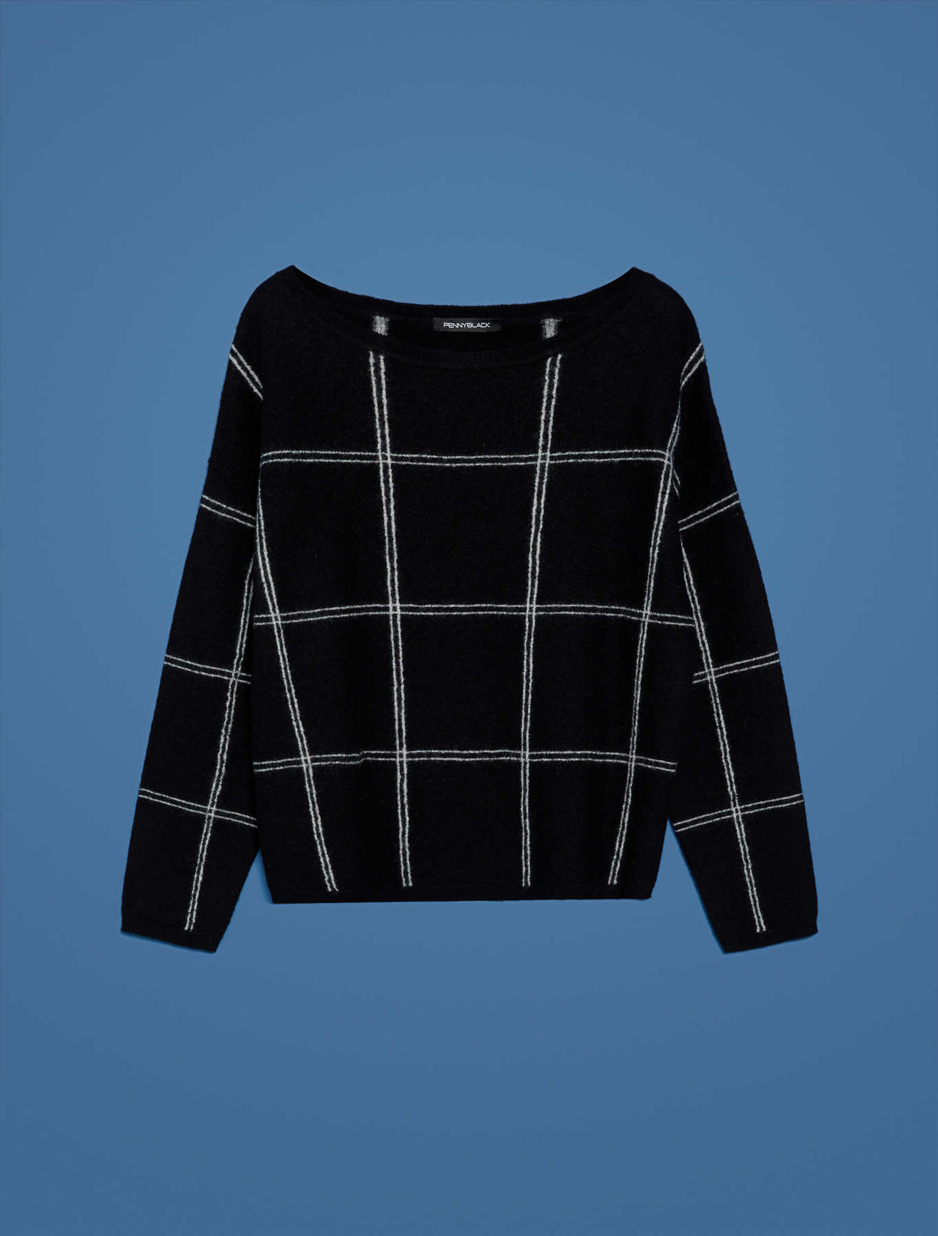 Maglia in lana cotta a riquadri, fantasia nero - Pennyblack Maglia in lana cotta a riquadri - fantasia nero - pennyblack