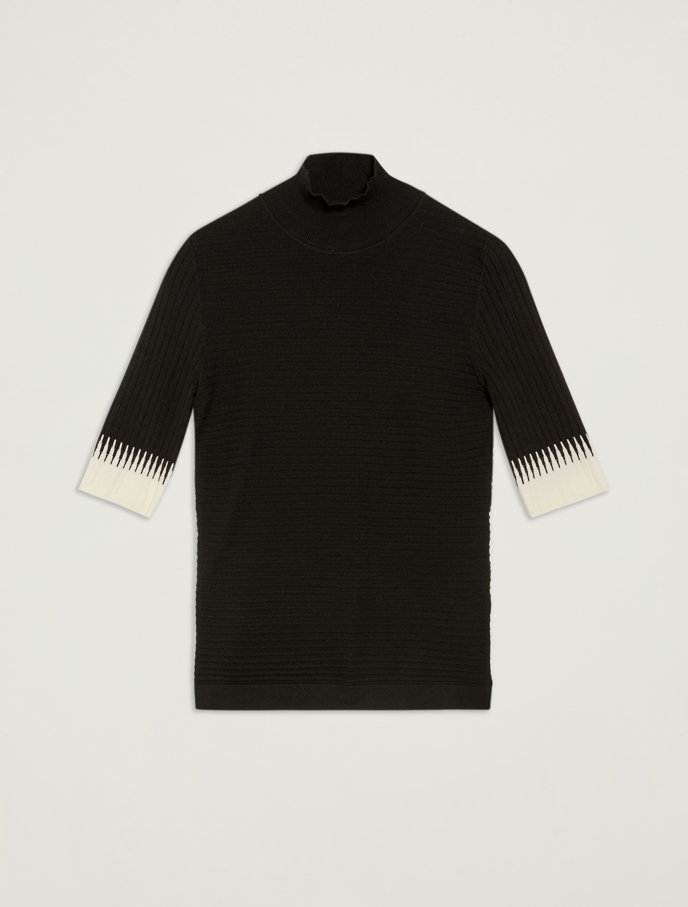 Turtleneck with contrasting details, black pattern - Pennyblack Turtleneck with contrasting details - black pattern - pennyblack