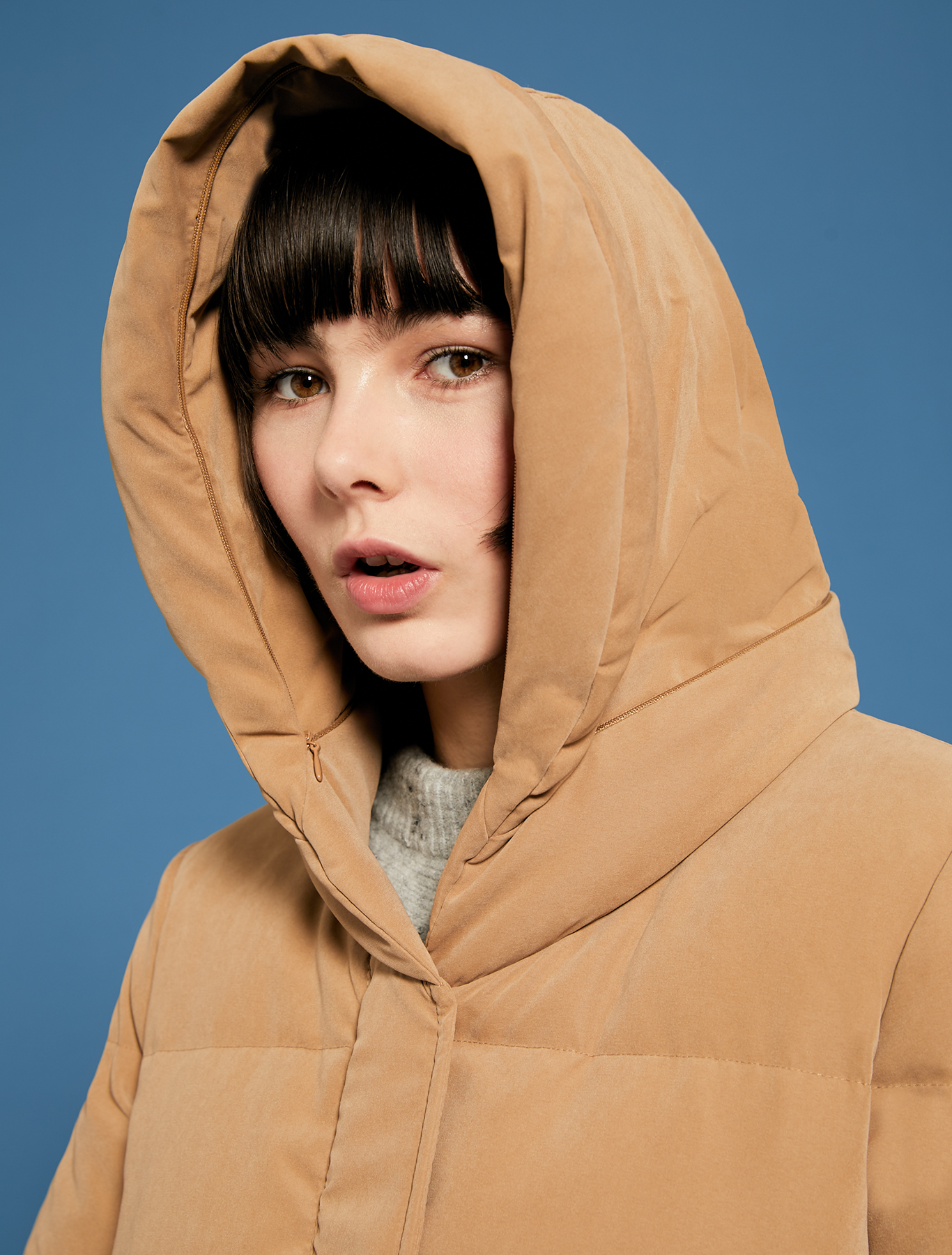 Down jacket with transformer details, camel - Pennyblack Down jacket with transformer details - camel - pennyblack