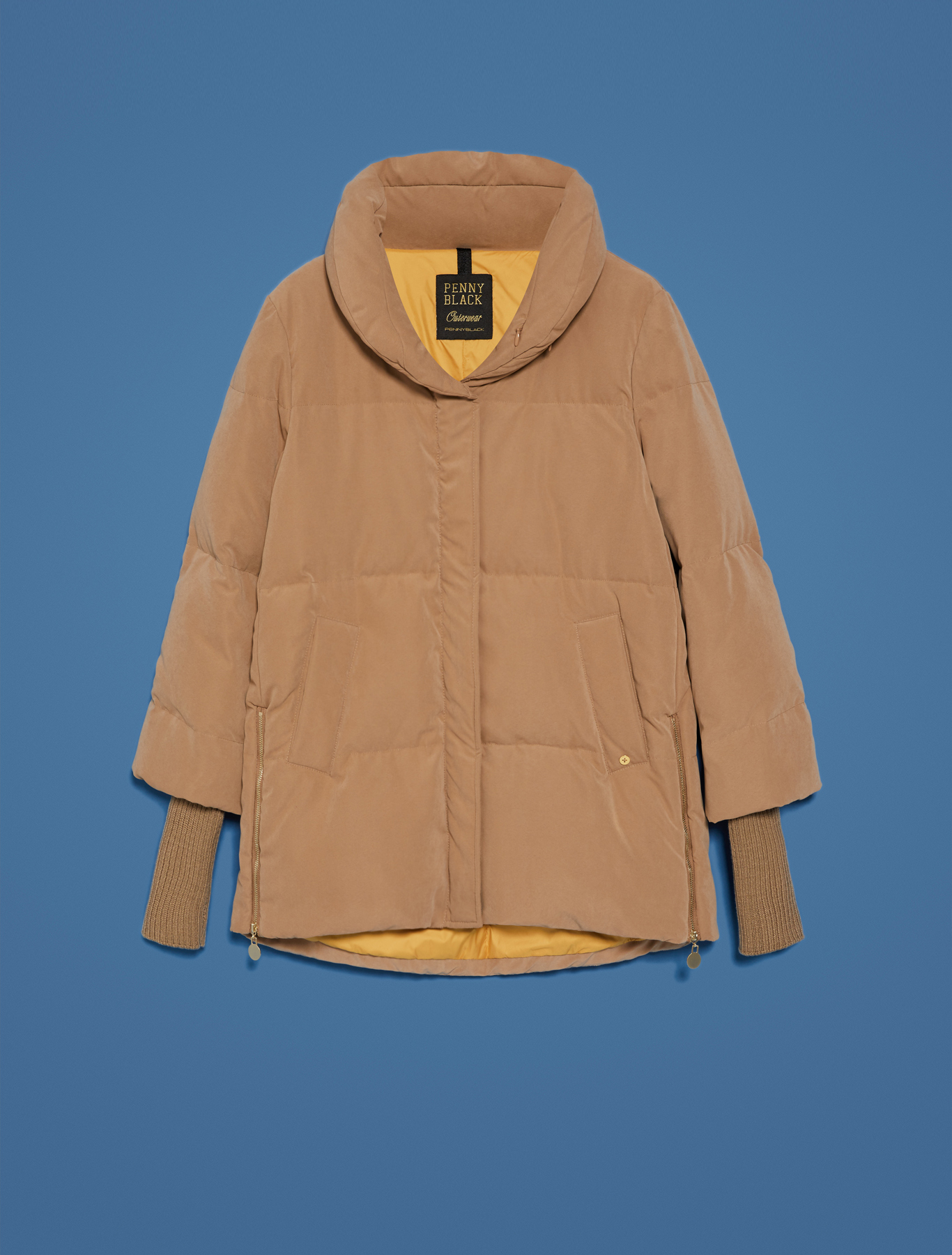 Down jacket with transformer details, camel - Pennyblack Down jacket with transformer details - camel - pennyblack