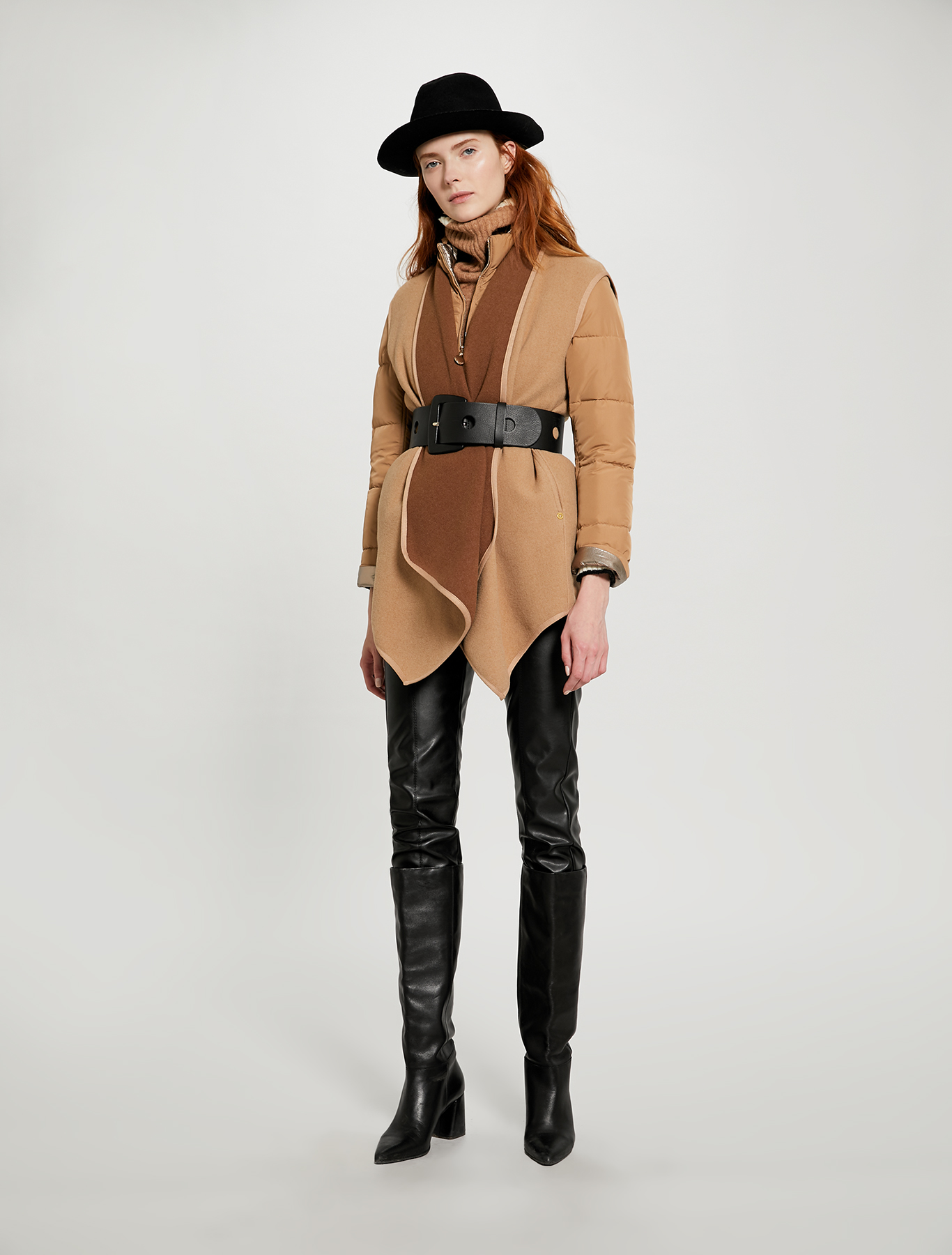 Reversible puffer jacket with gilet, camel - Pennyblack Reversible puffer jacket with gilet - camel - pennyblack