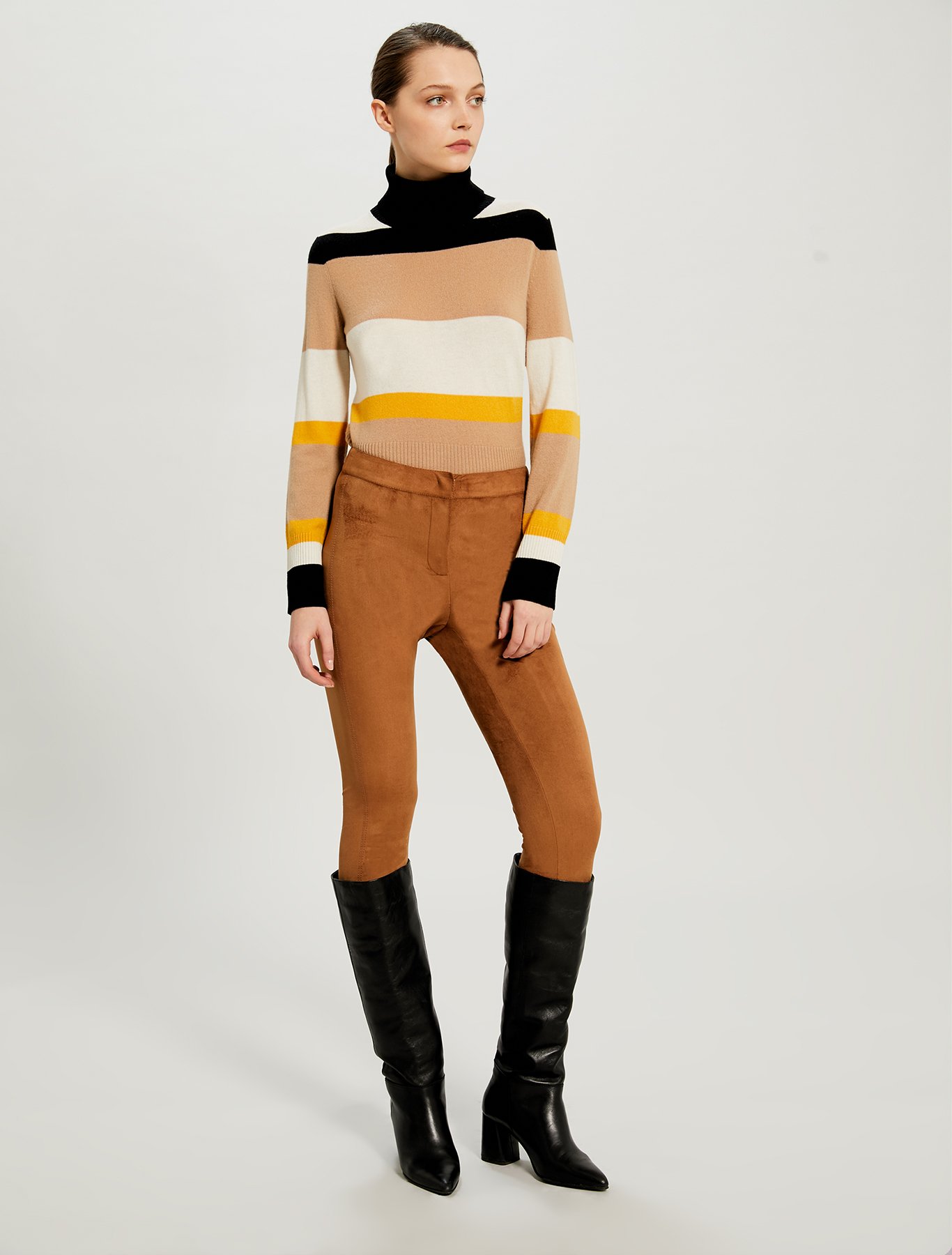 Skinny trousers in velvet jersey, tan - Pennyblack Skinny trousers in velvet jersey - tan - pennyblack