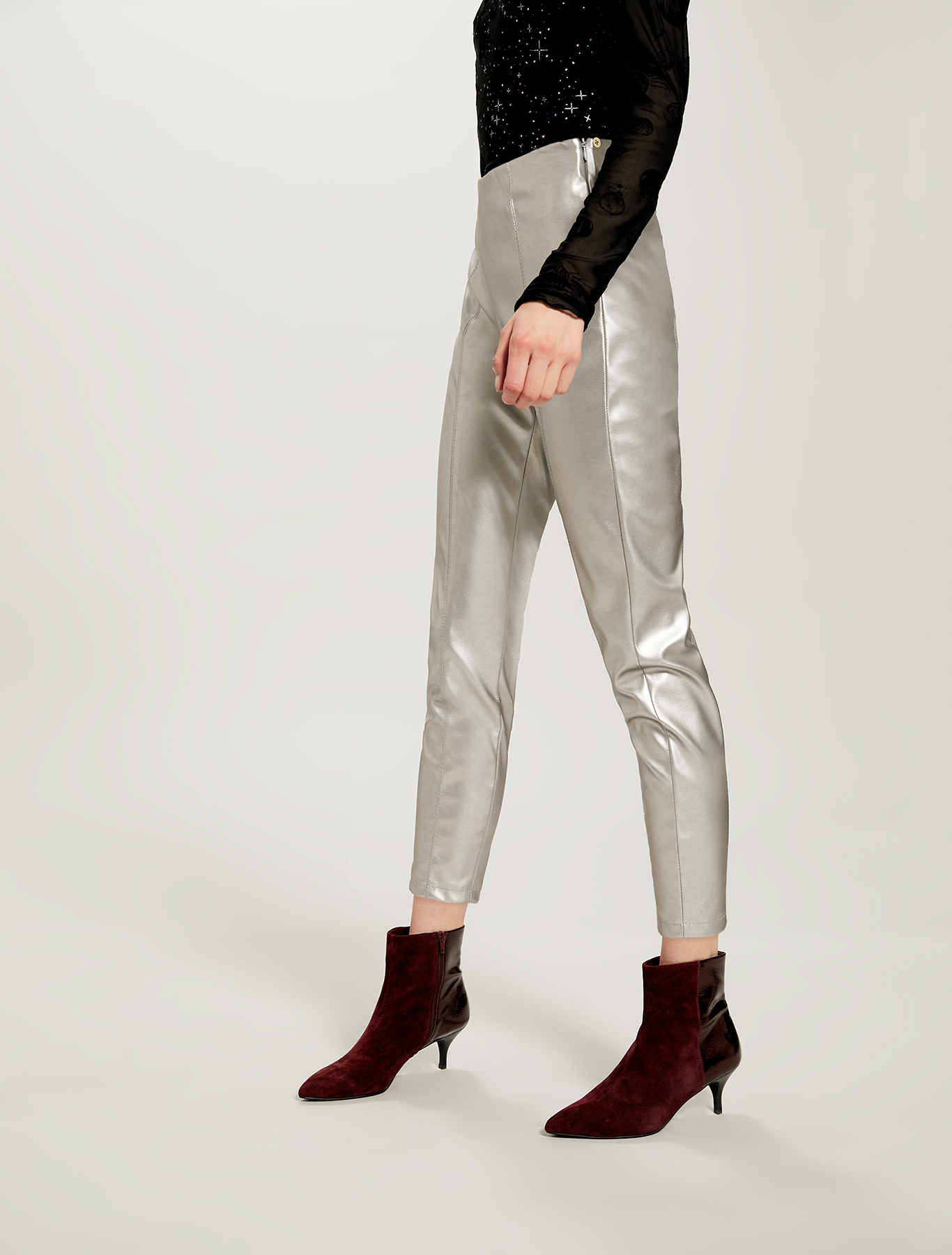 Skinny coated jersey trousers, medium grey - Pennyblack Skinny coated jersey trousers - medium grey - pennyblack