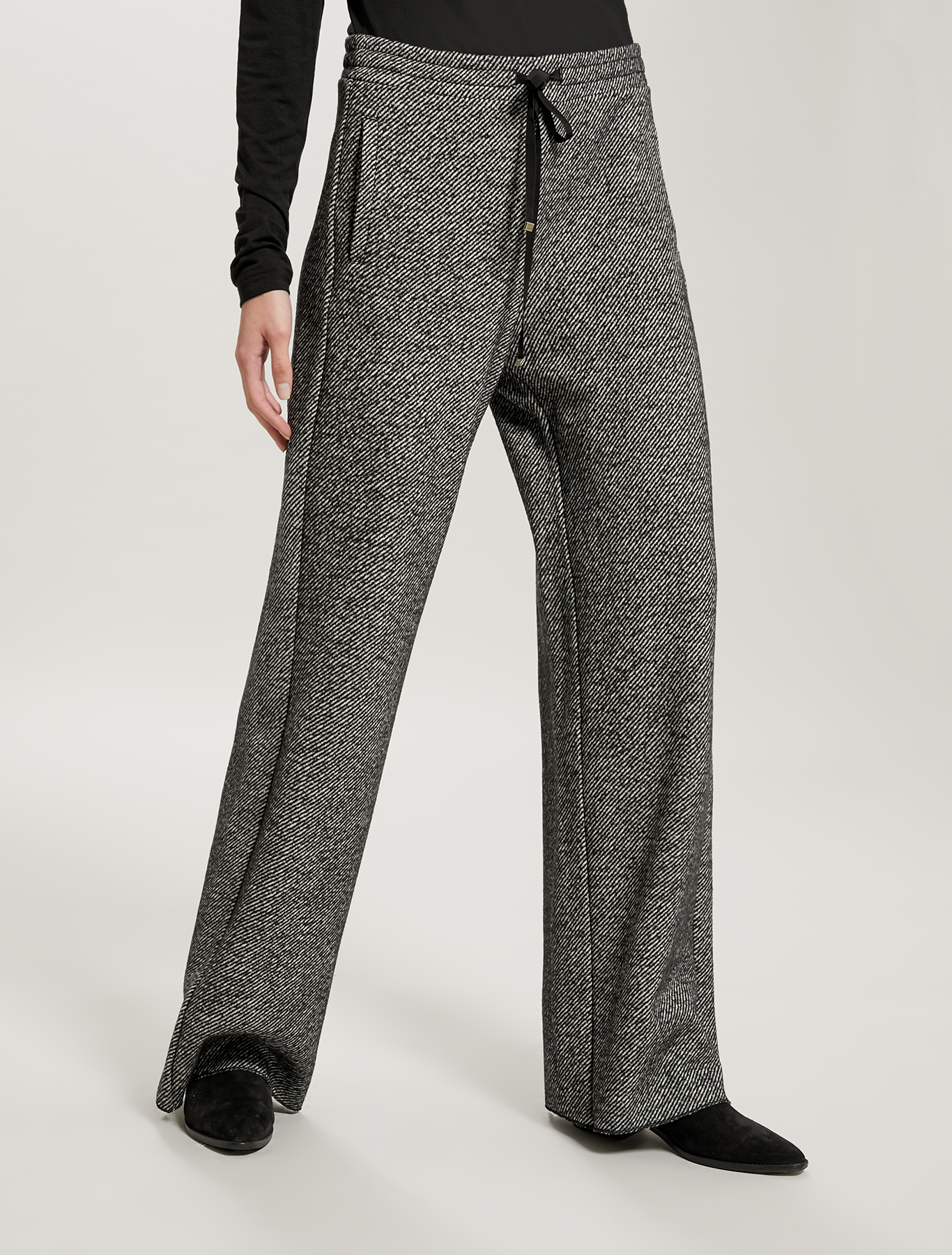 Tweed jersey trousers, black pattern - Pennyblack Tweed jersey trousers - black pattern - pennyblack